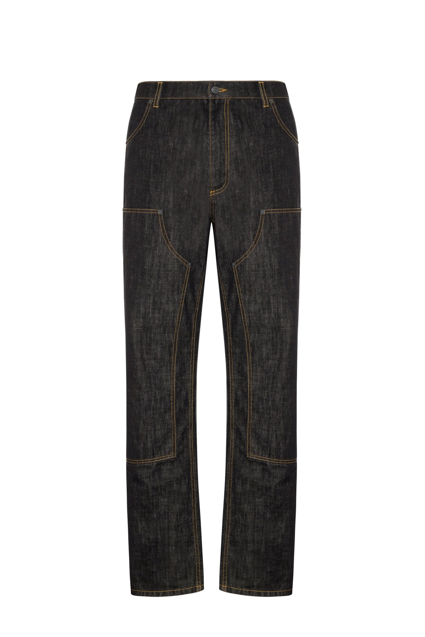 BLACK LOGO LABEL DENIM TROUSERS BLACK 3