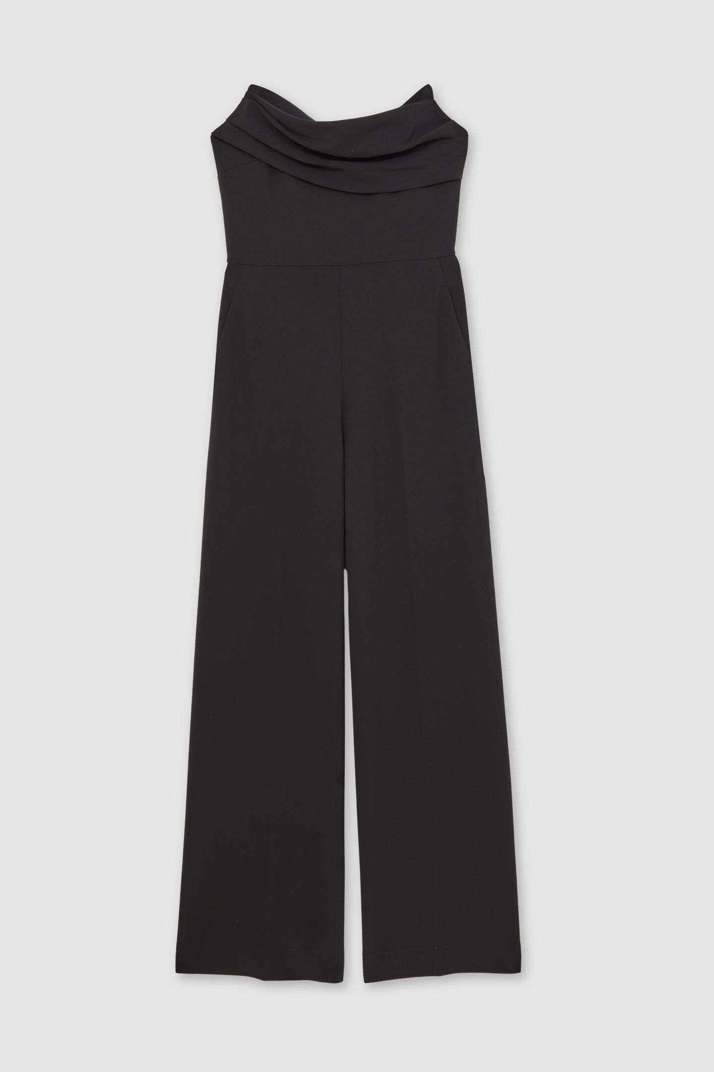 STRUCTURED BANDEAU JUMPSUIT BLACK 4