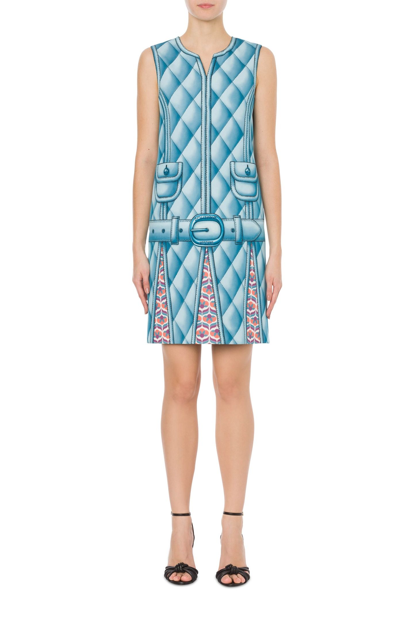 TROMPE L'OEIL PRINT DRESS BLUE 1