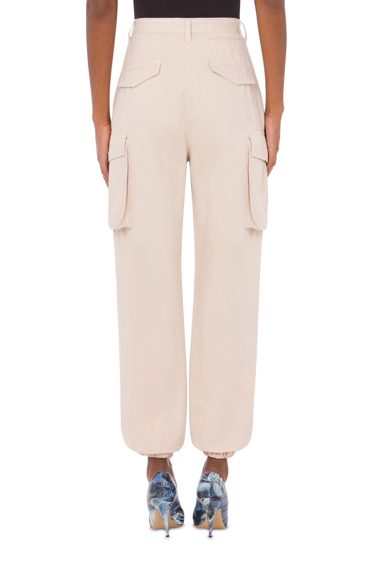 GARMENT-DYED GABARDINE CARGO TROUSERS BEIGE 2