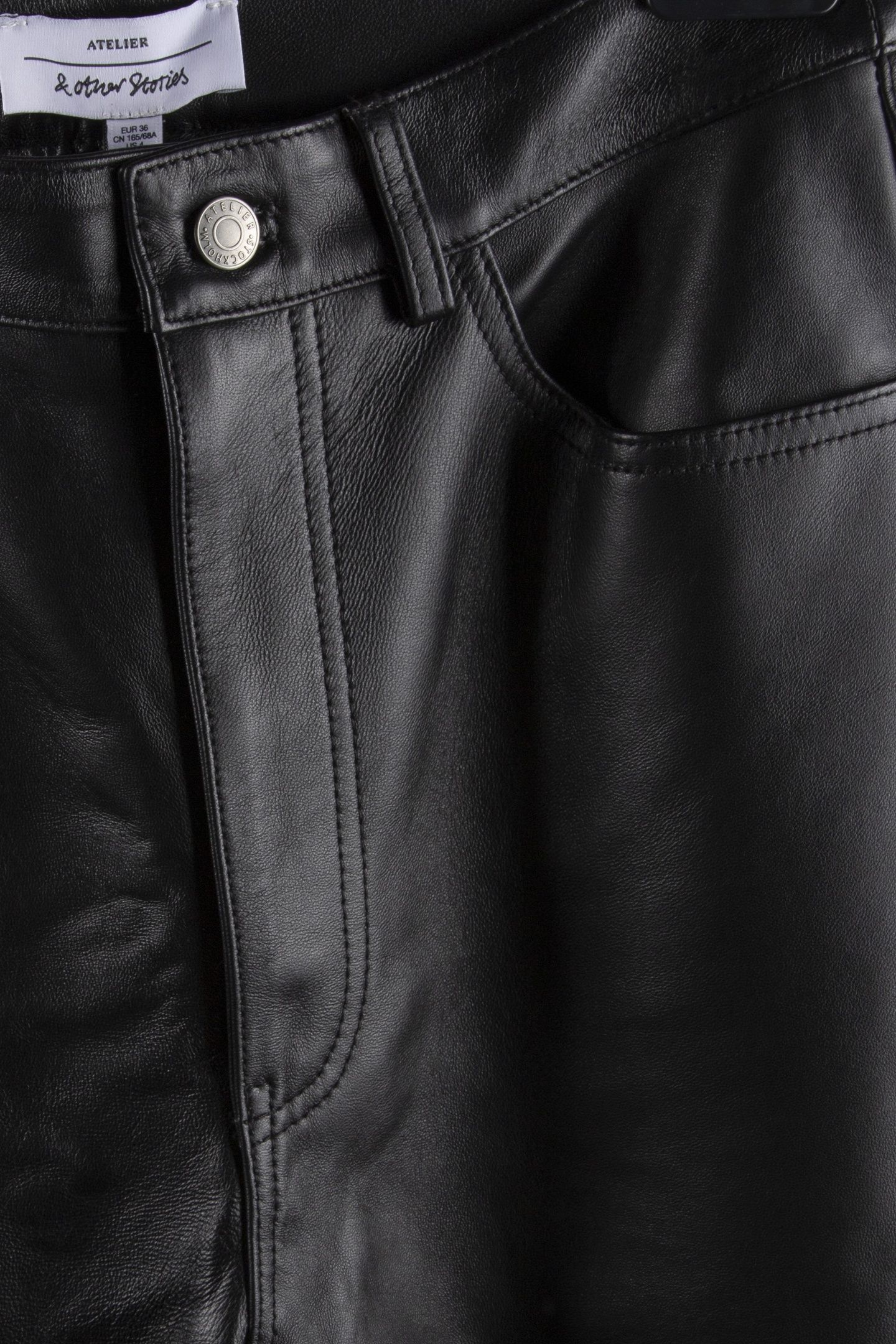 ES TOLEDO LEATHER TROUSERS BLACK 4