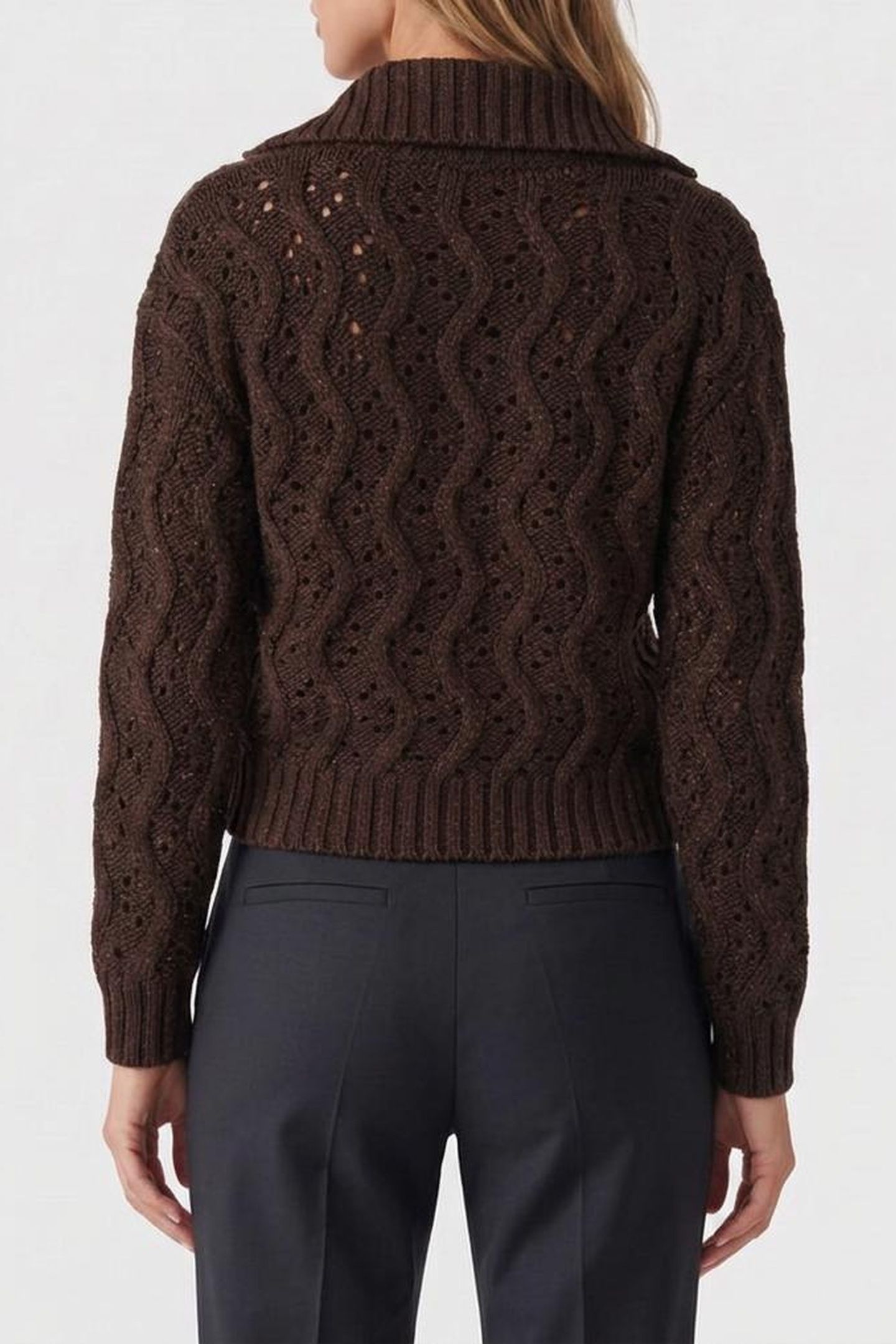 ADENORA ZIPPED CARDI CHOCOLATE BROWNIE MU 2
