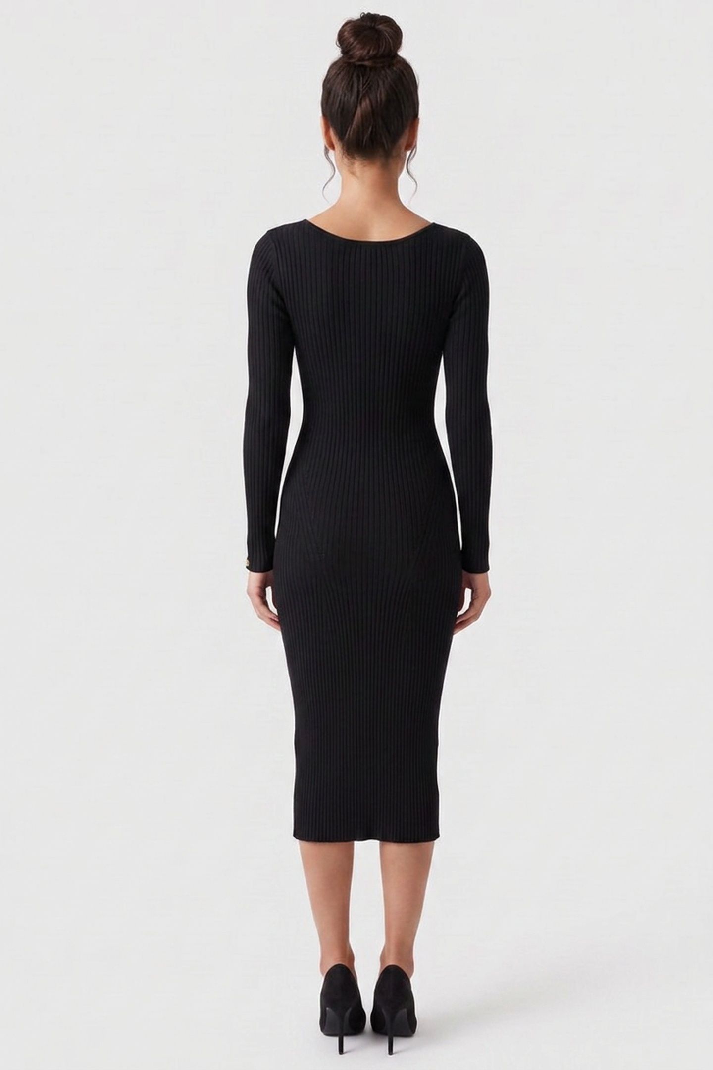 AGATHE RIBBED LS MID JET BLACK A996 2