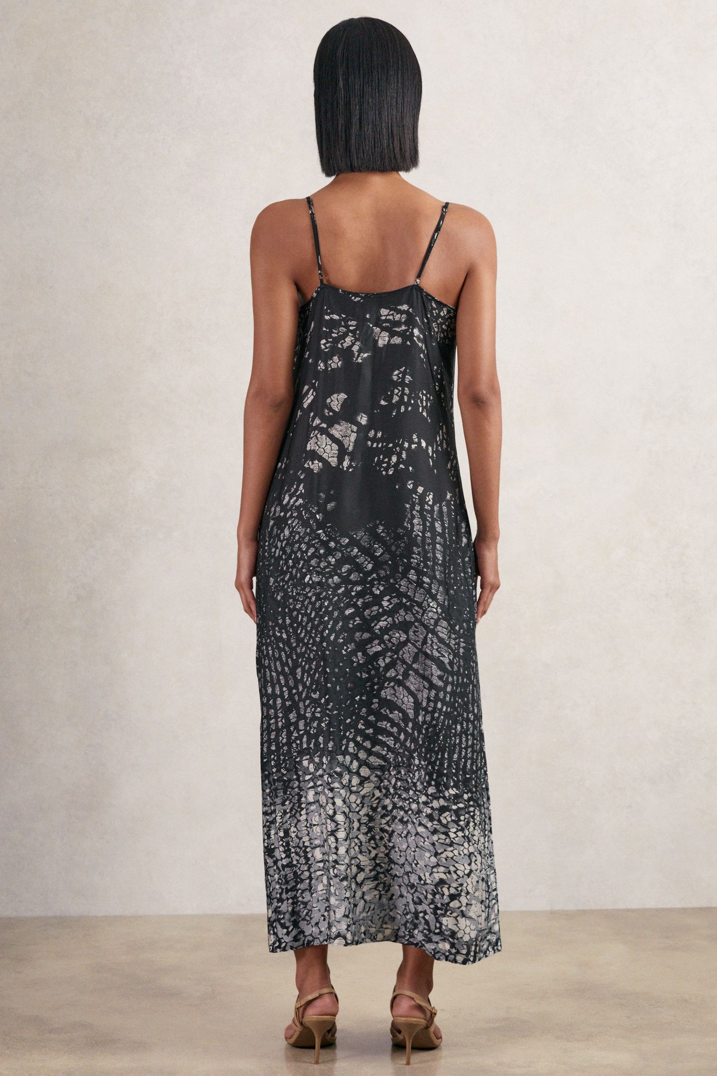 PRINTED SLIP DRESS NAVY 3