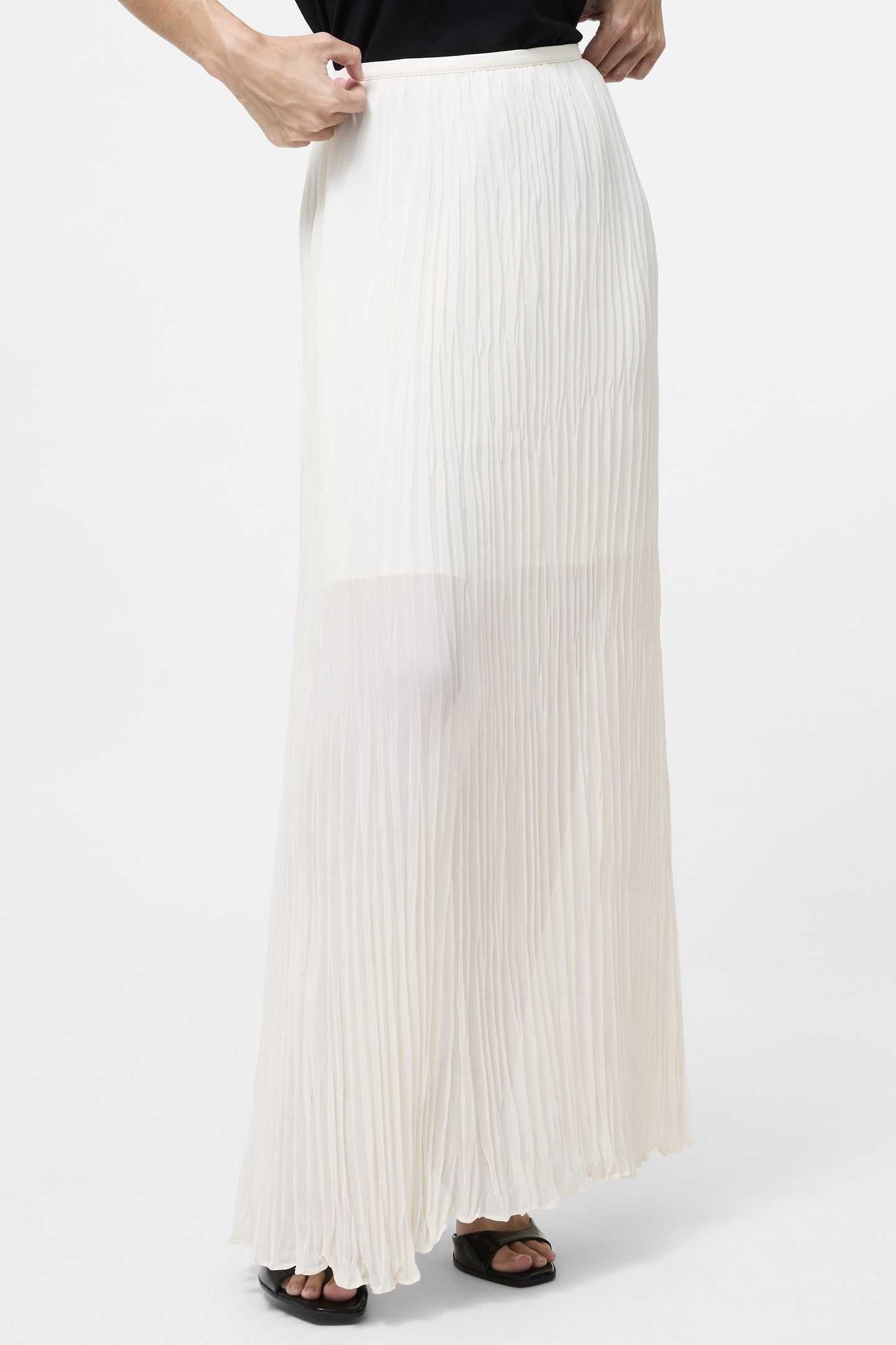 SAYLOR PLEATED OVERLAY SKIRT PORCELAIN CREAM PORCELAIN CREAM 4
