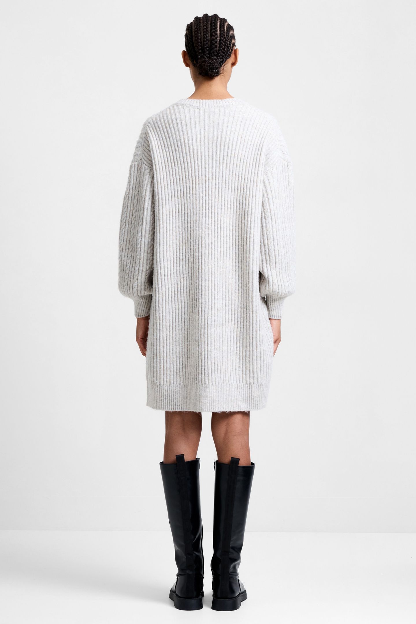 MARINE CABLE KNIT JUMPER DRESS PEBBLE NEUTRAL 4