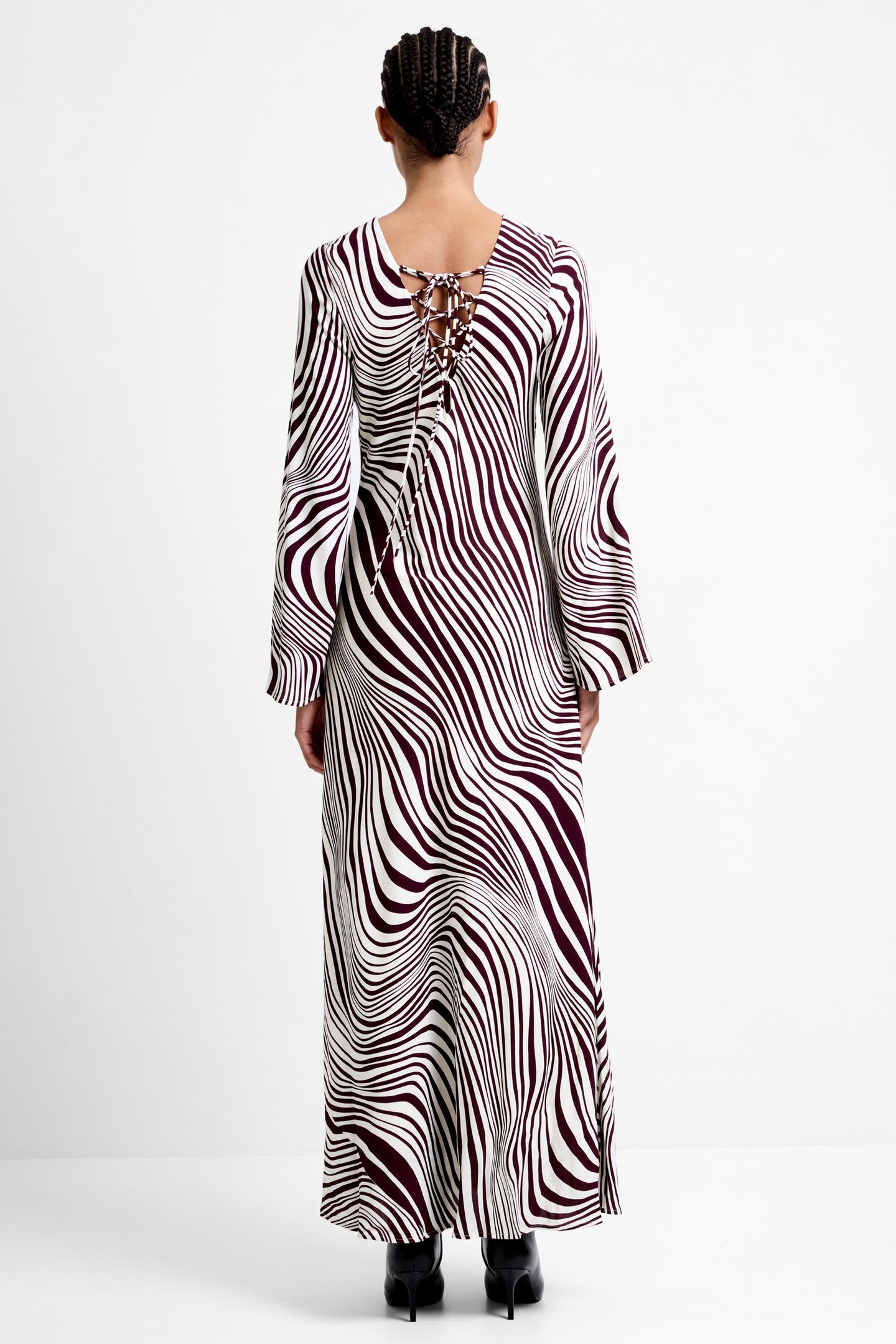 ZIGGY LARA VISCOSE DRESS BORDEAUX RED/PORCELA BORDEAUX RED/P 3