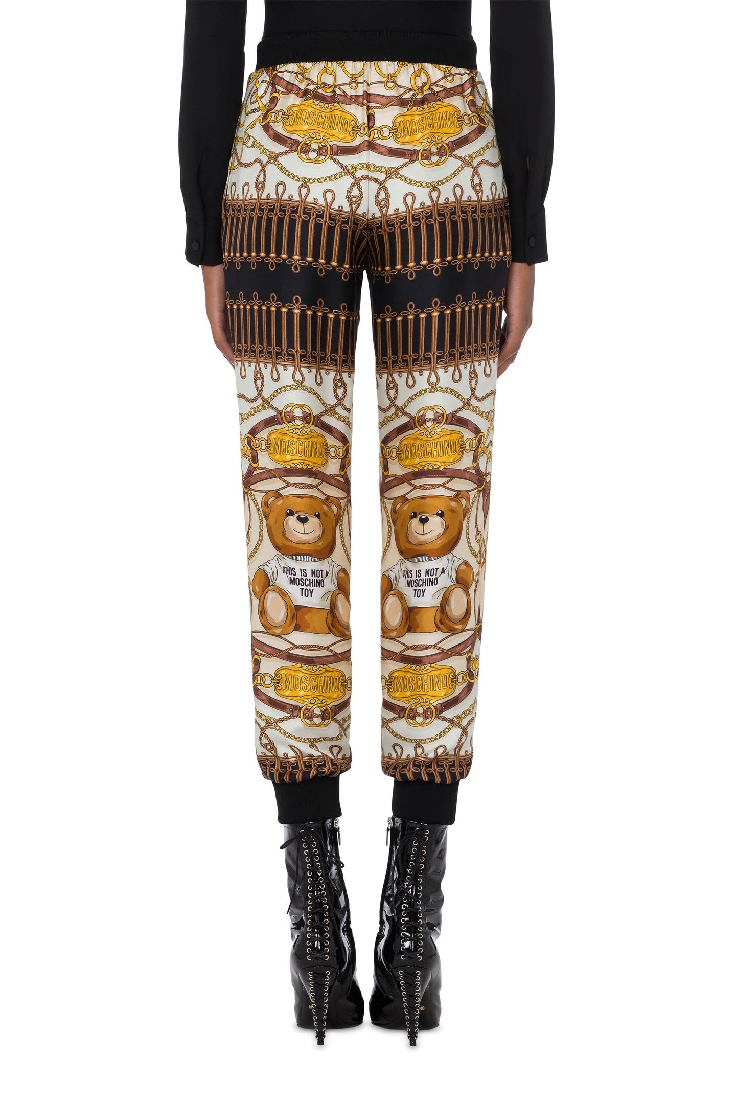 MILITARY TEDDY SCARF SILK TROUSERS WHITE 2