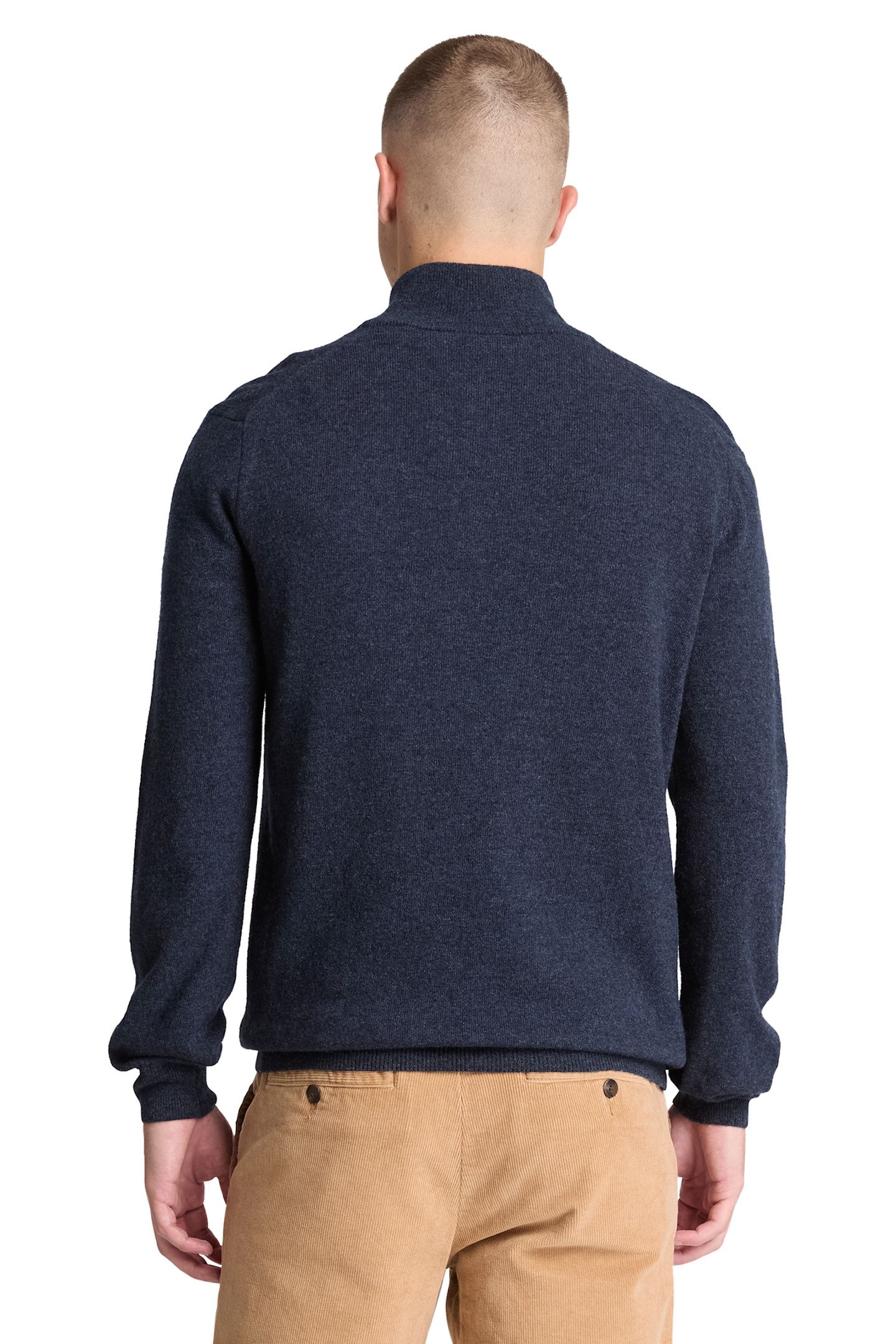 JAFFREY WOOL 1/4 ZIP SWEATER DARK SAPPHIRE HEATHER 2