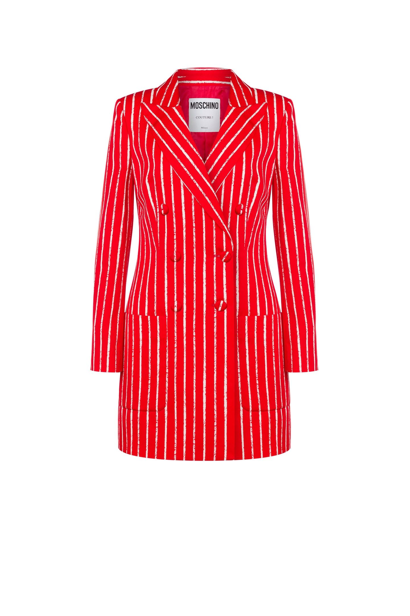 ROBE MANTEAU IN TWILL PINSTRIPES RED 3