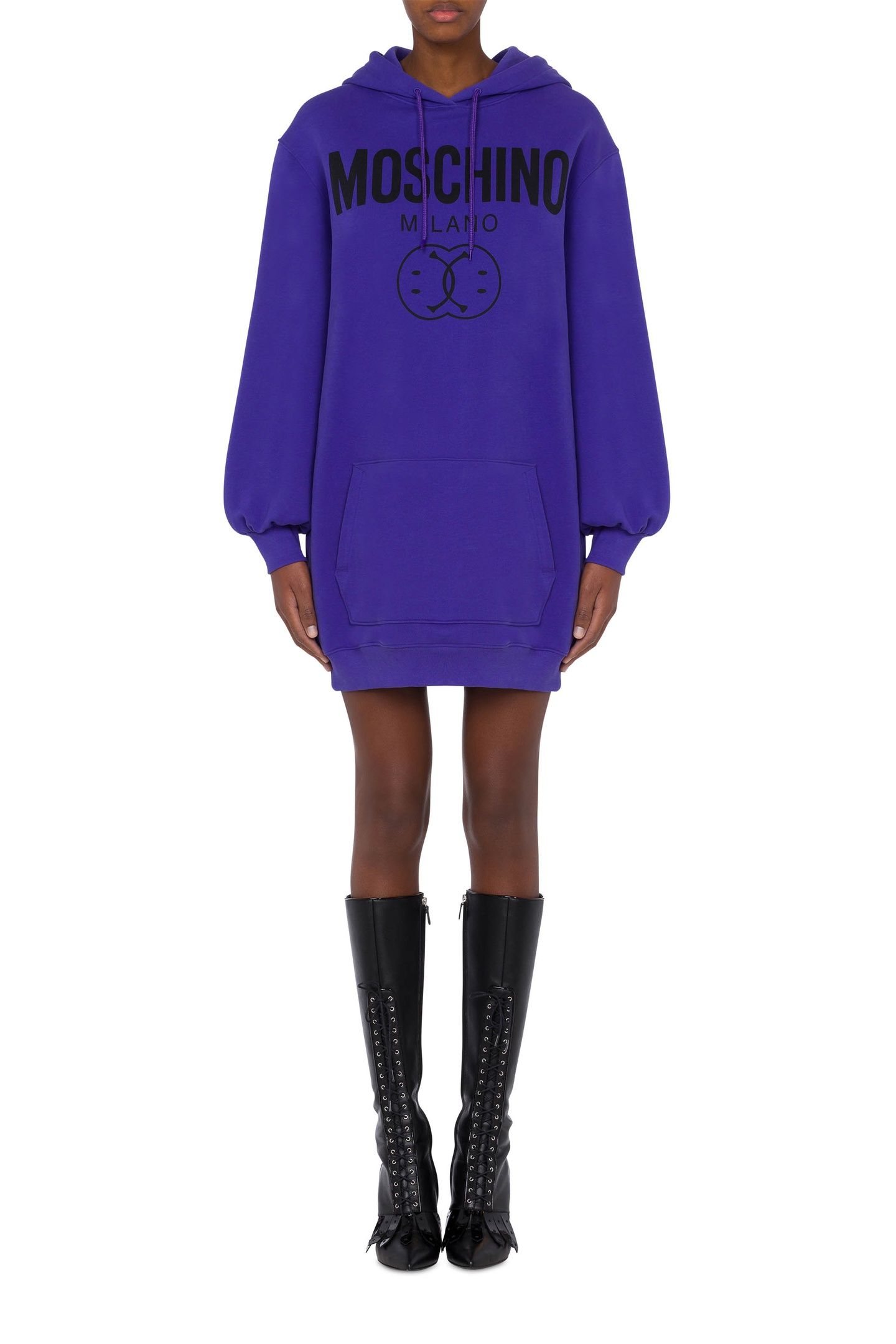 DOUBLE SMILEY® LOGO FLEECE DRESS BLUE 1