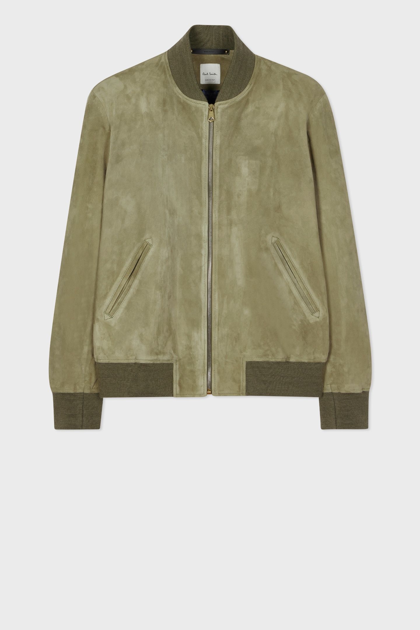 MENS REGULAR FIT SUEDE BOMBER JACKET MILITARY_GREEN 5