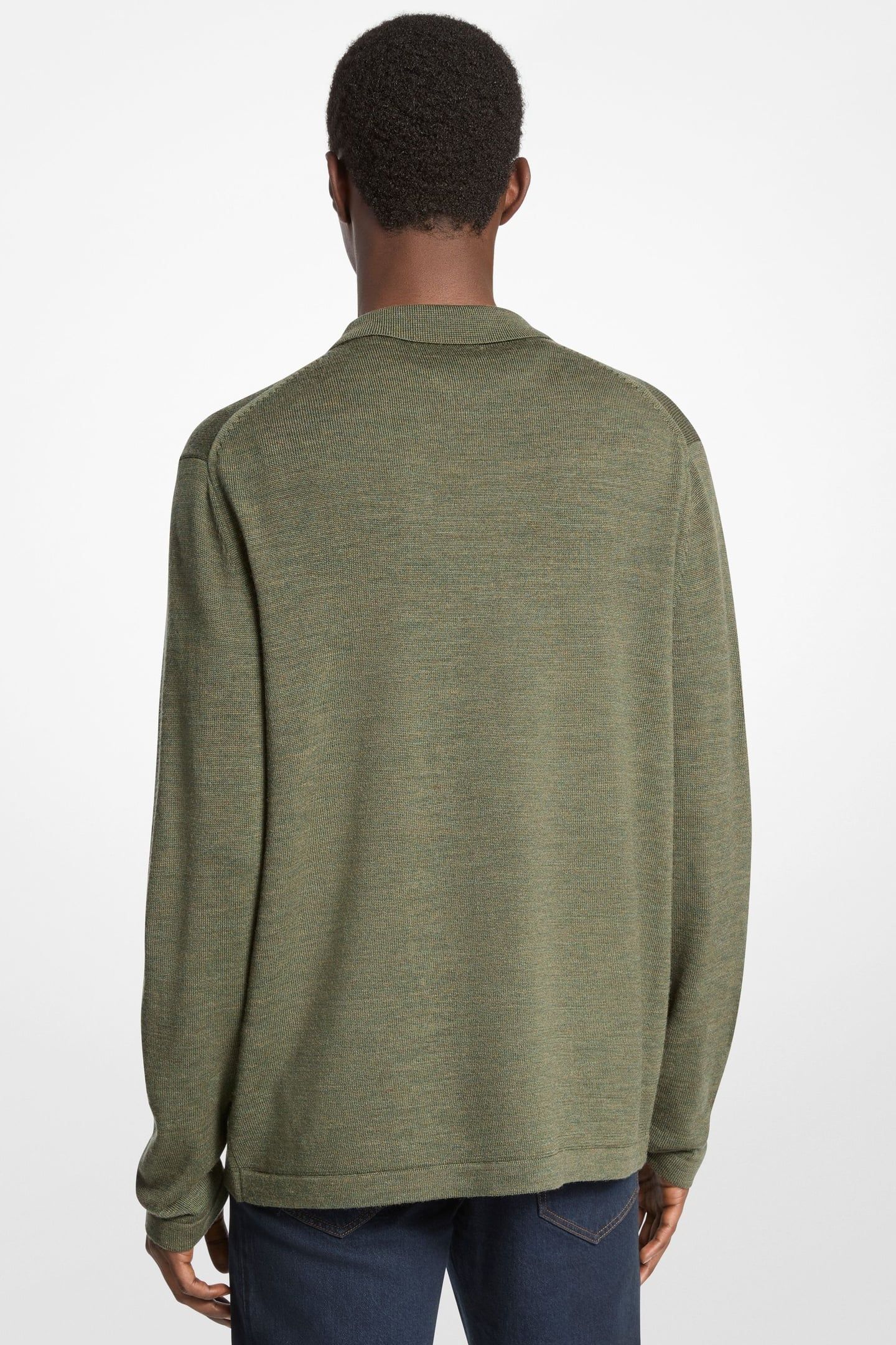 MERINO BUTTON FRONT SHIRT IVY MELANGE 2