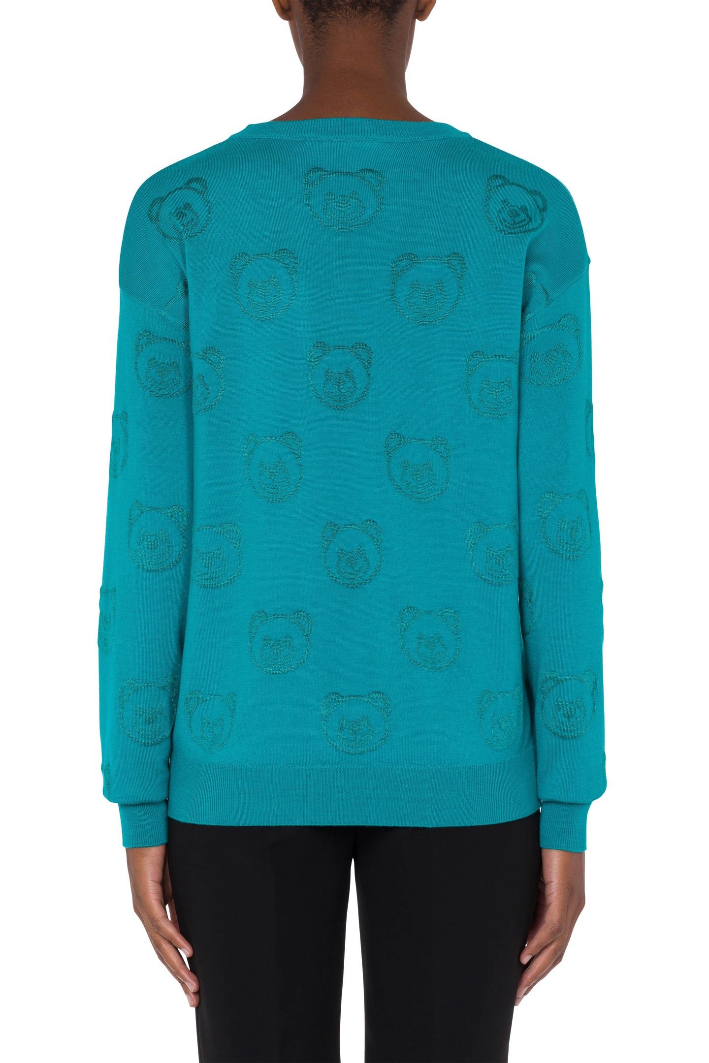 ALLOVER TEDDY BEAR WOOL PULLOVER LIGHT BLUE 2