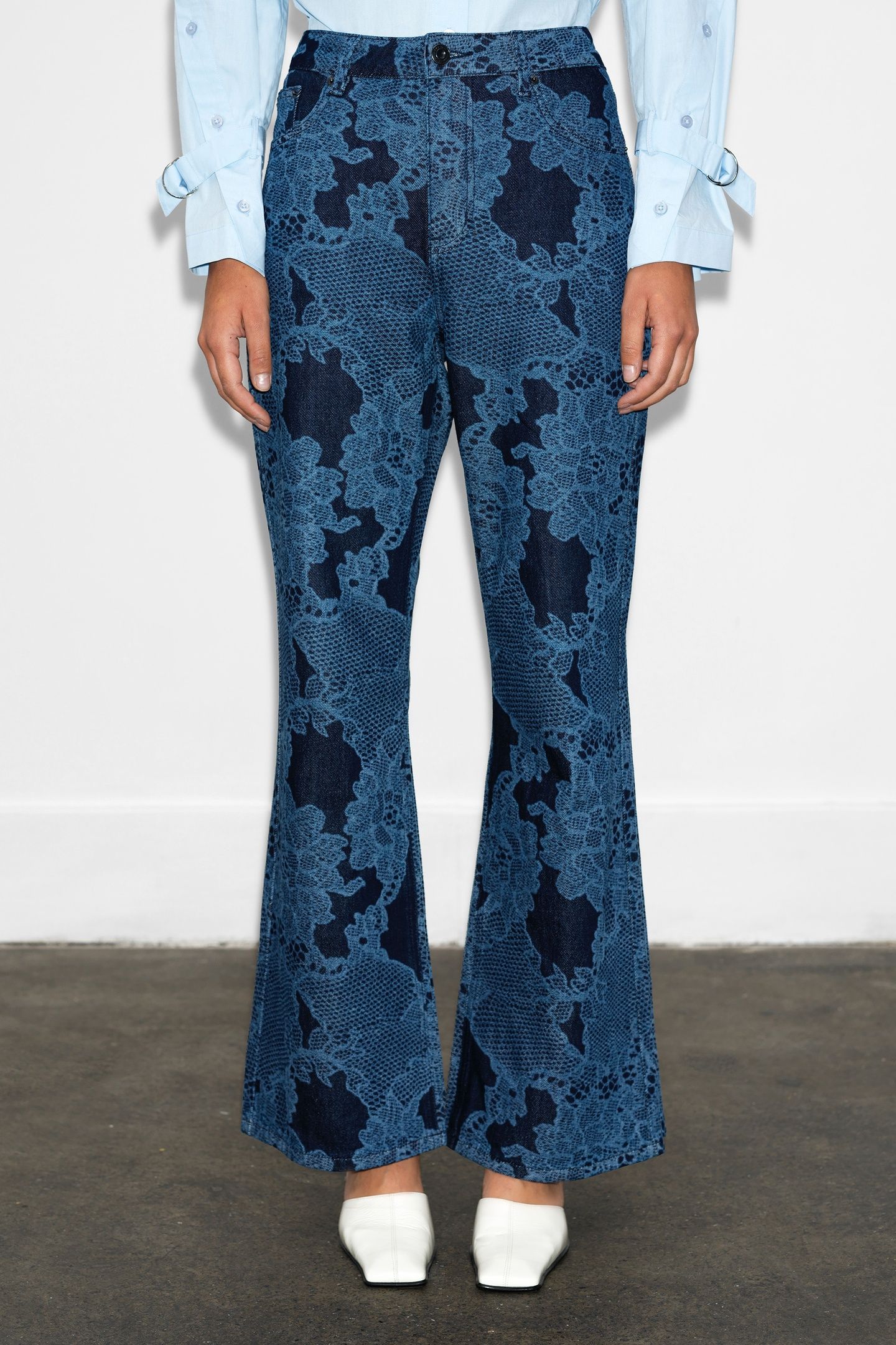 JENNIE LACE PRINT DENIM JEAN DARK INDIGO DARK INDIGO 2