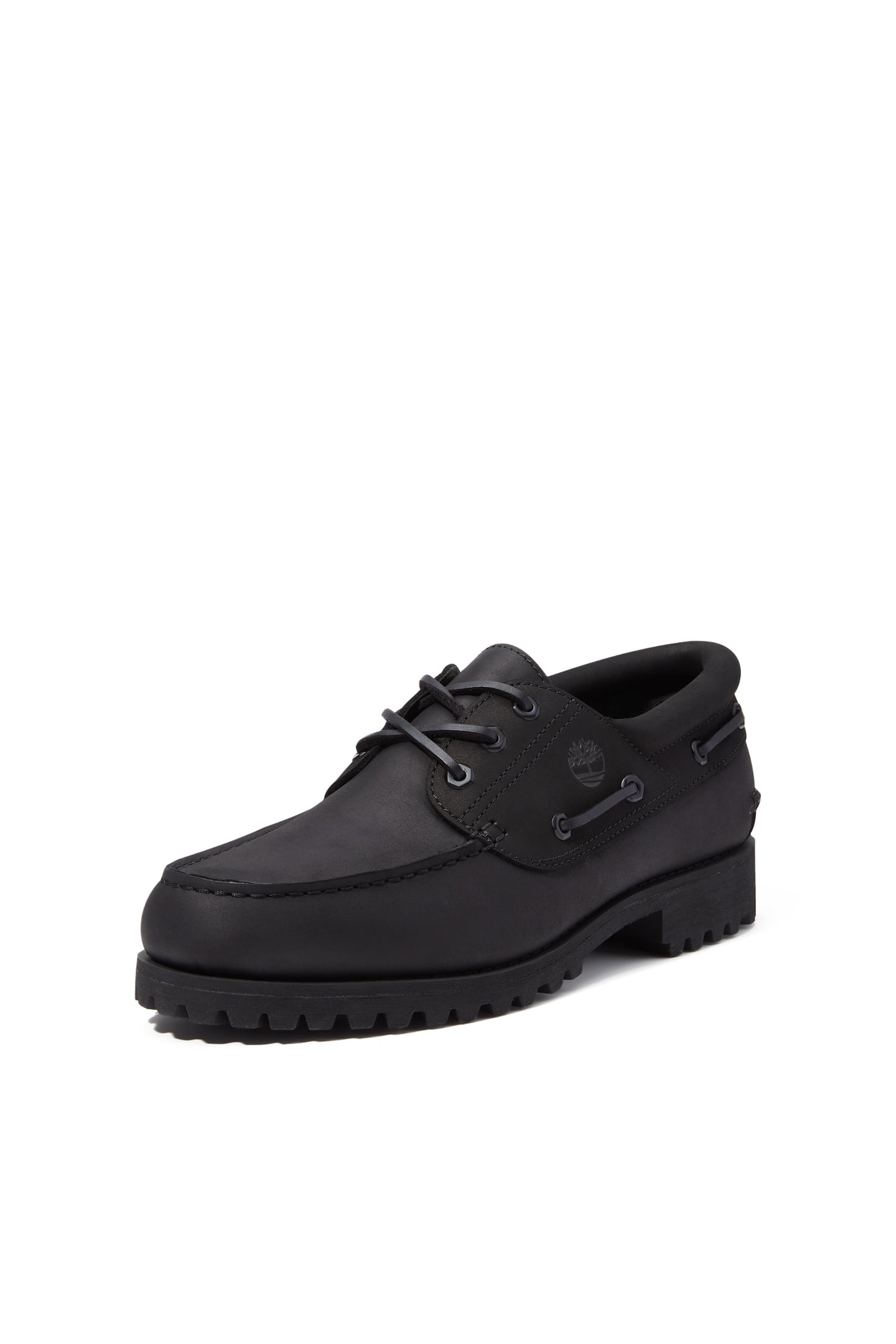 AUTH ESSENTIAL BOAT SHOE BLACK FULL GRAIN W BLACK 2