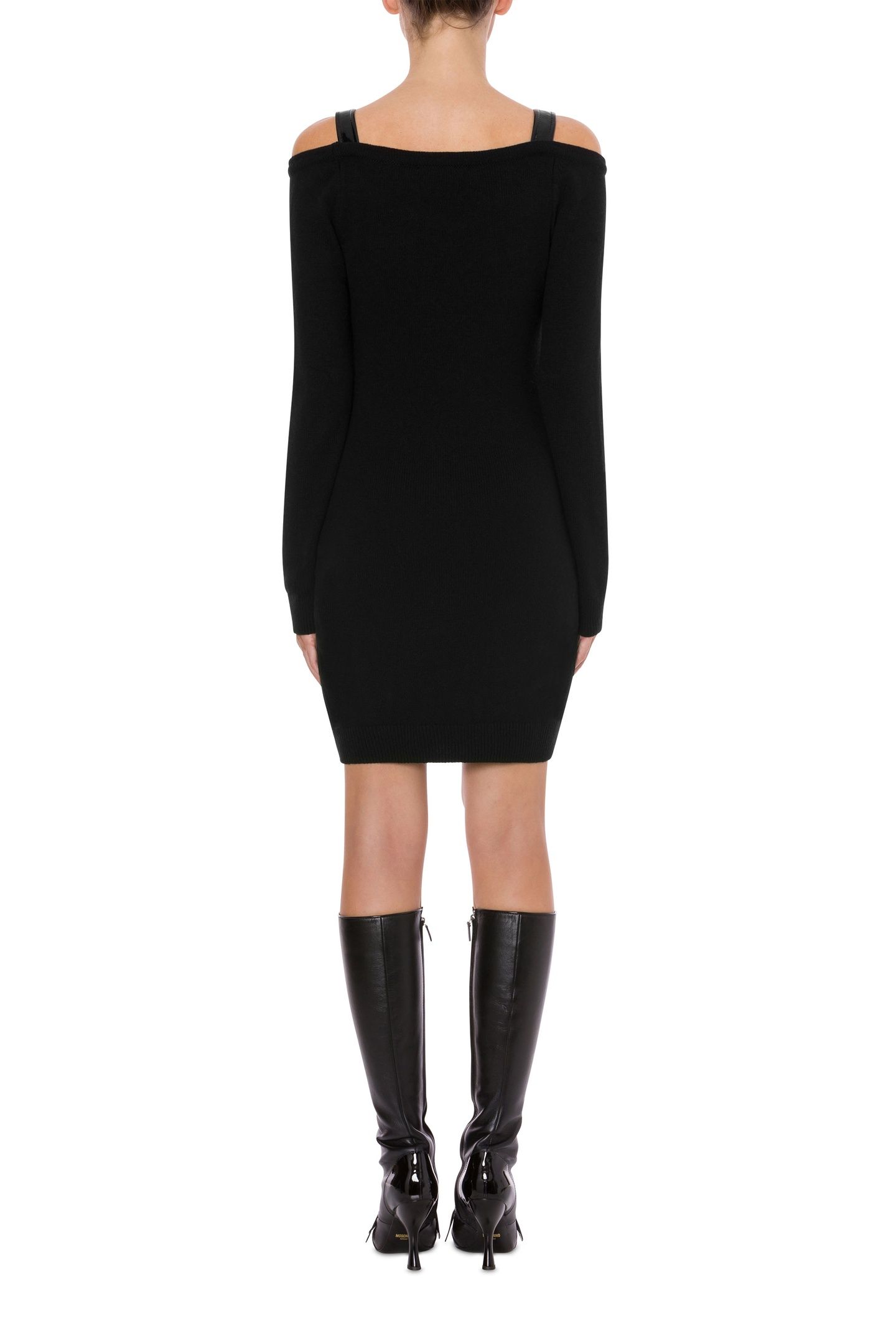 BONDAGE BUCKLE RECYCLED CASHMERE DRESS BLACK 2