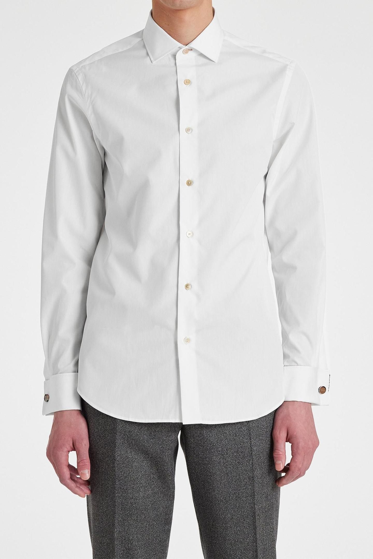 MENS D/C TAILORED SHIRT WHITE 1