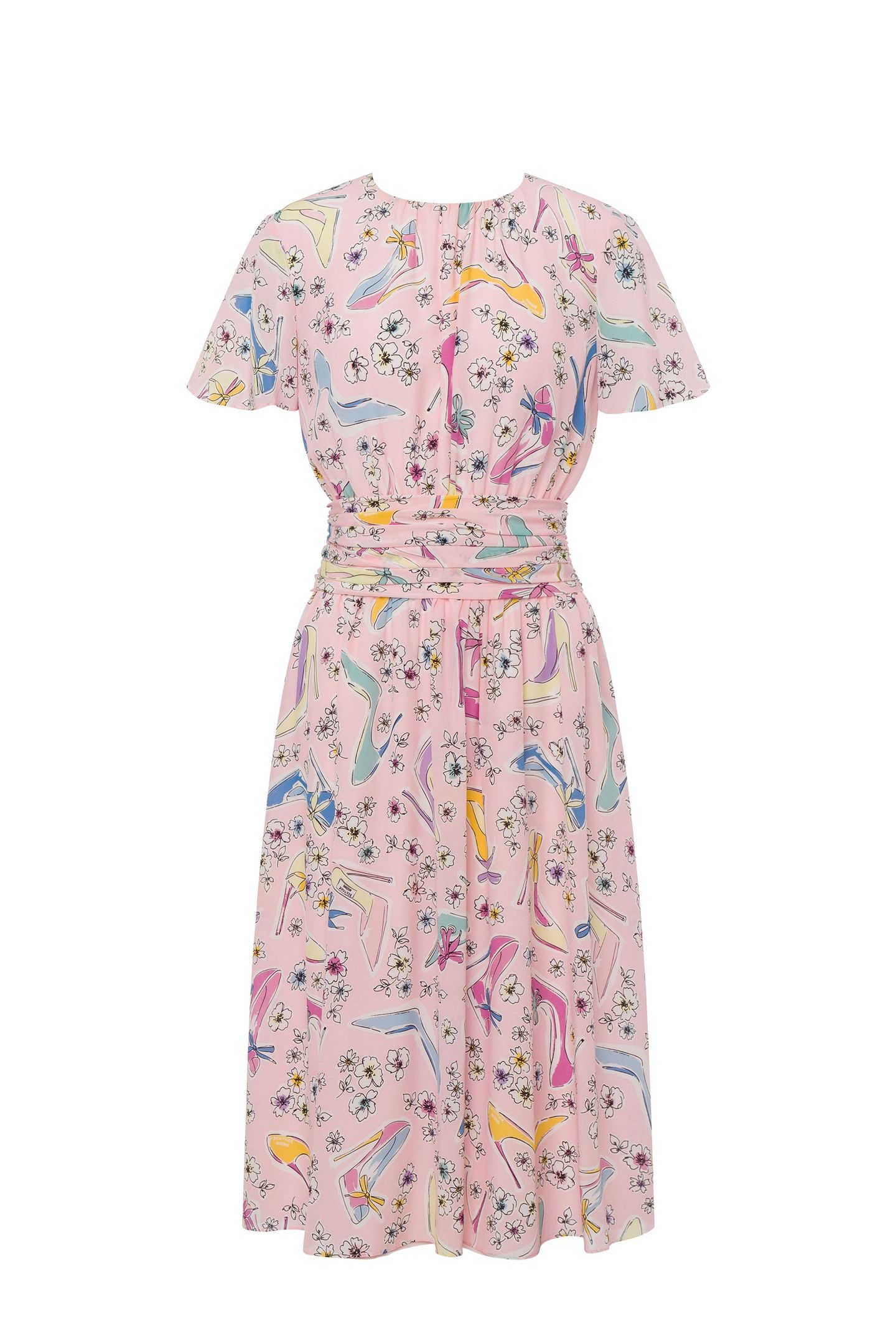 HEELS & FLOWERS MIDI DRESS PINK 3