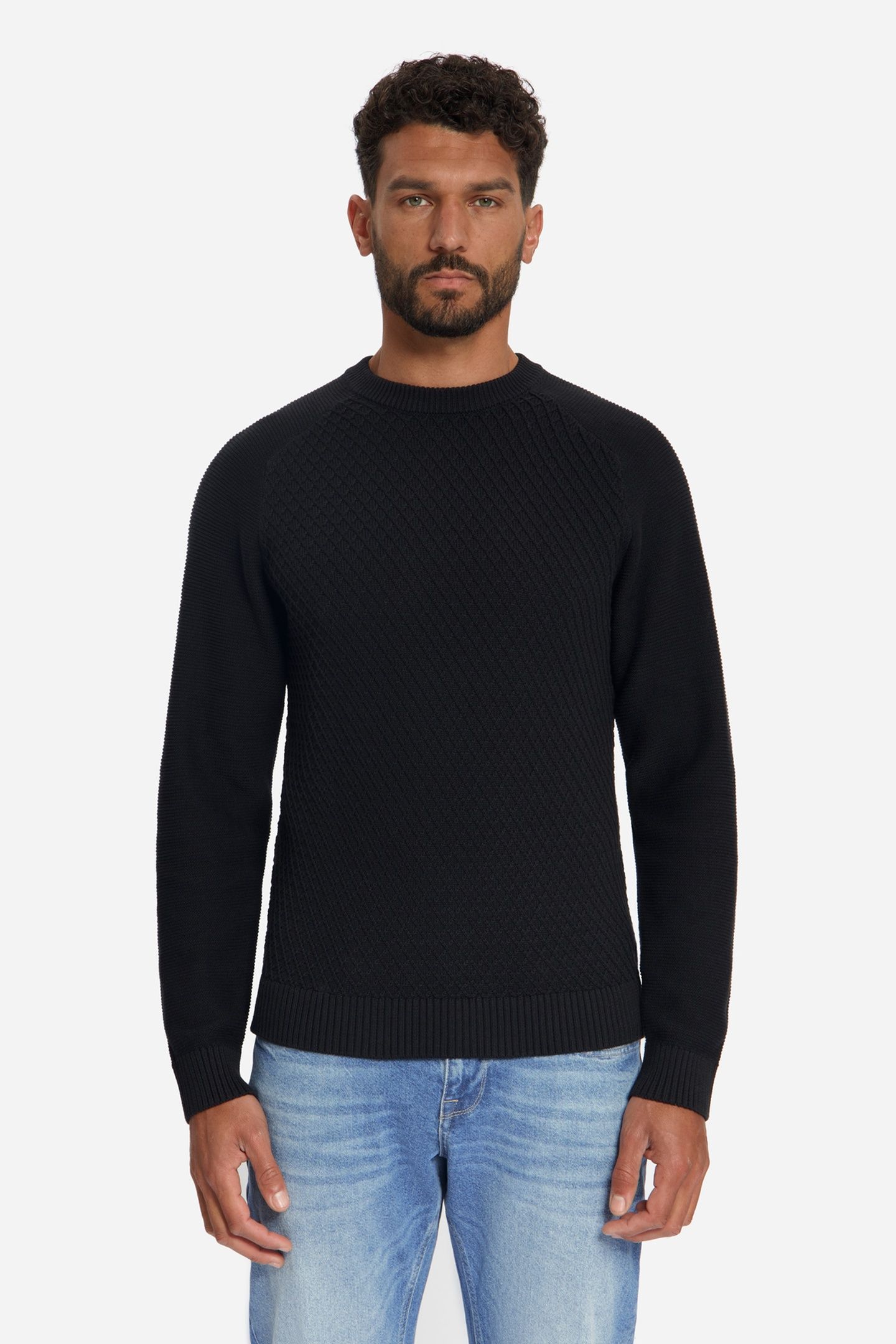 PULLOVER CREWNECK CABLE KNIT BLACK 2