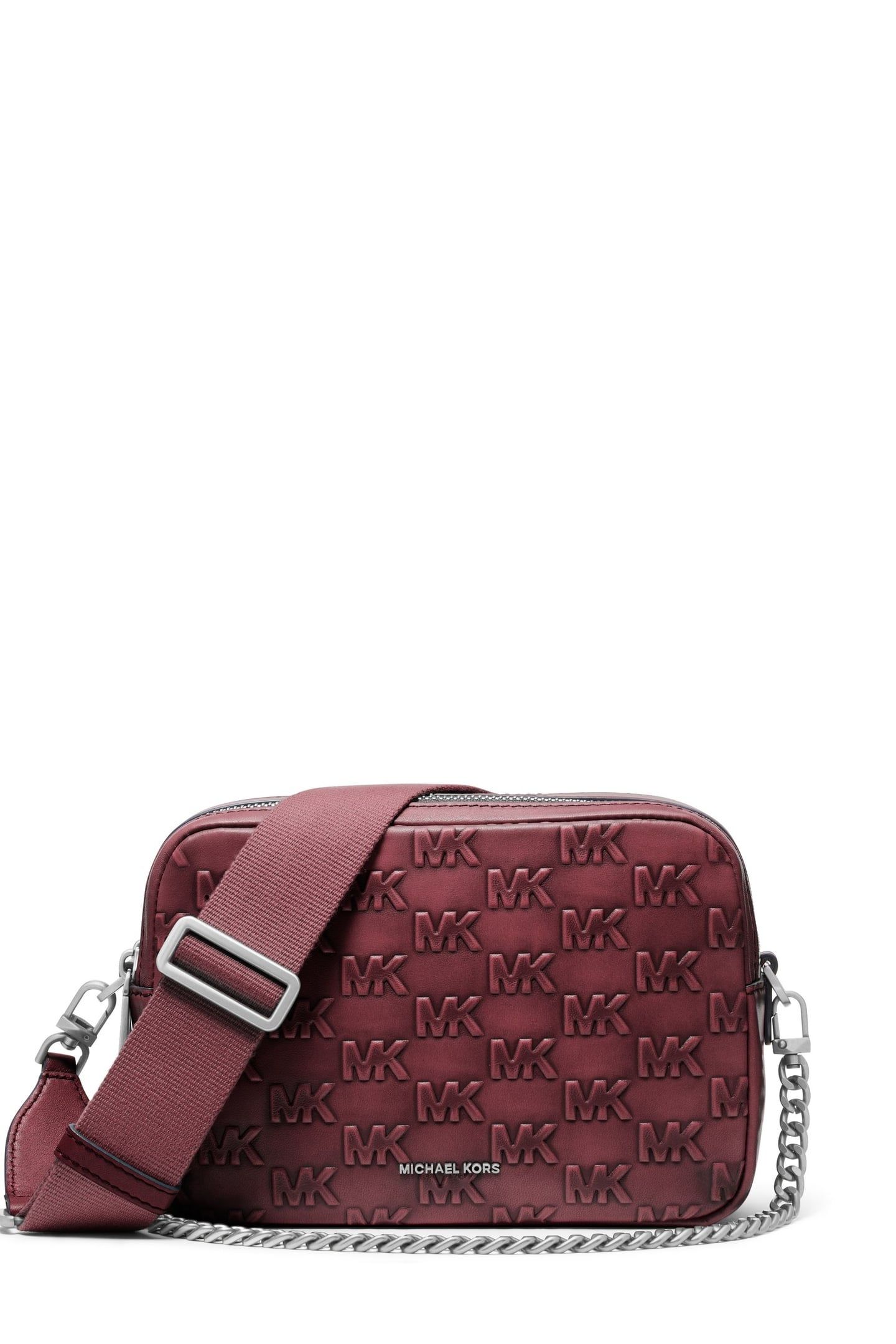 MEDIUM DOUBLE ZIP CHAIN CAMERA CROSSBODY OXBLOOD 1