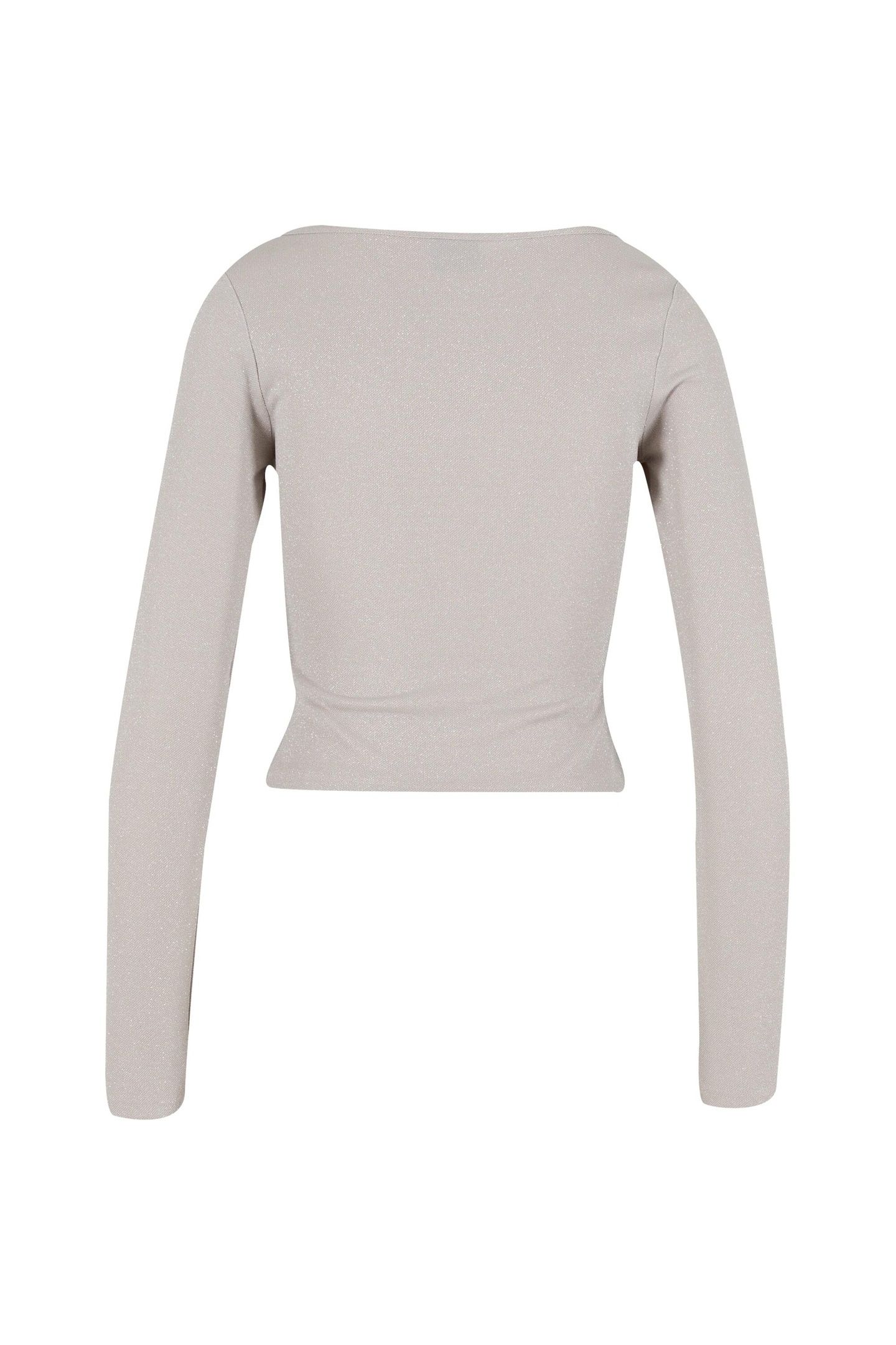 LADIES GLITTER SQUARE NECK LONGSLEEVE WHITESAND 4