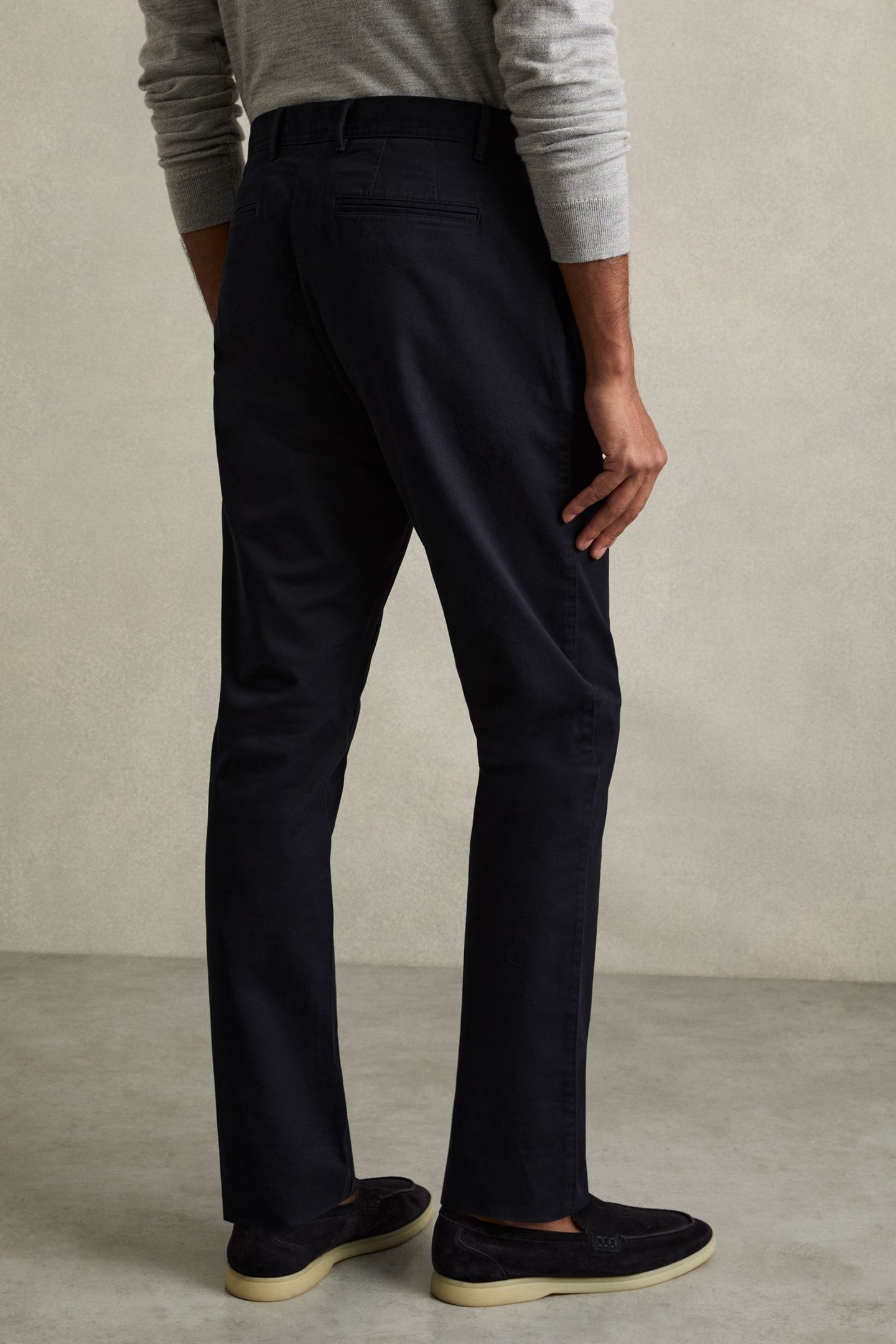 WASHED SLIM FIT CHINO NAVY 2