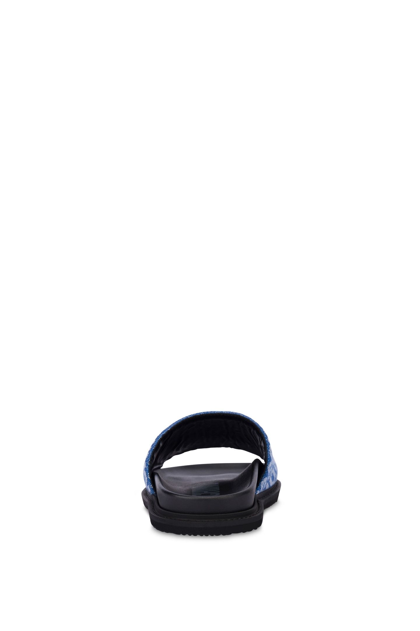 ALLOVER LOGO DENIM SLIDE SANDALS BLUE 3