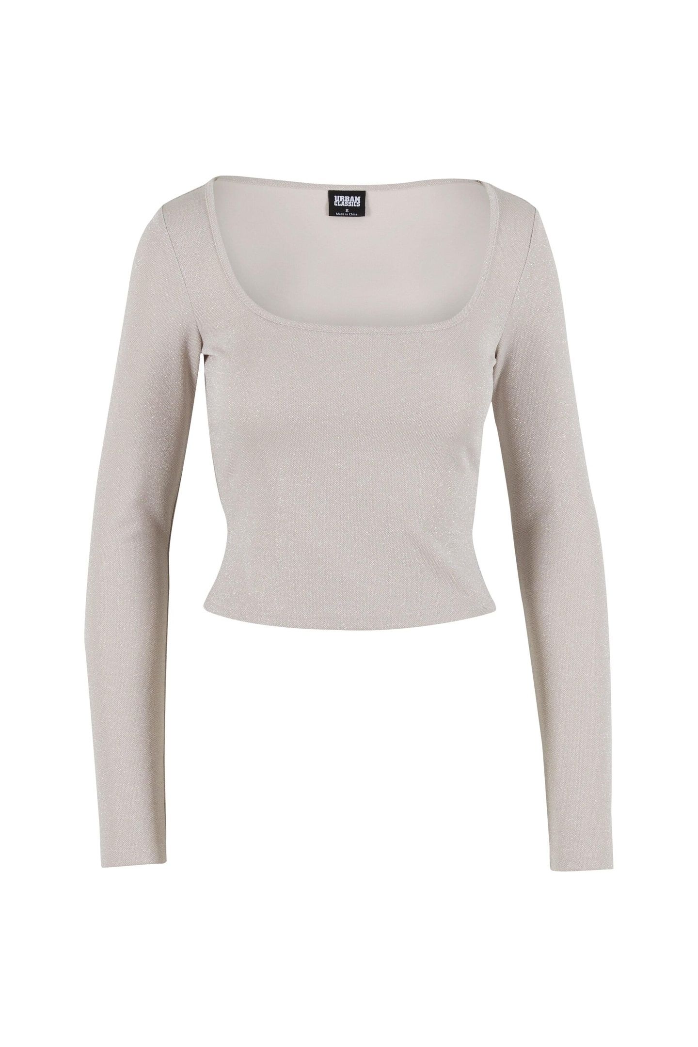 LADIES GLITTER SQUARE NECK LONGSLEEVE WHITESAND 3