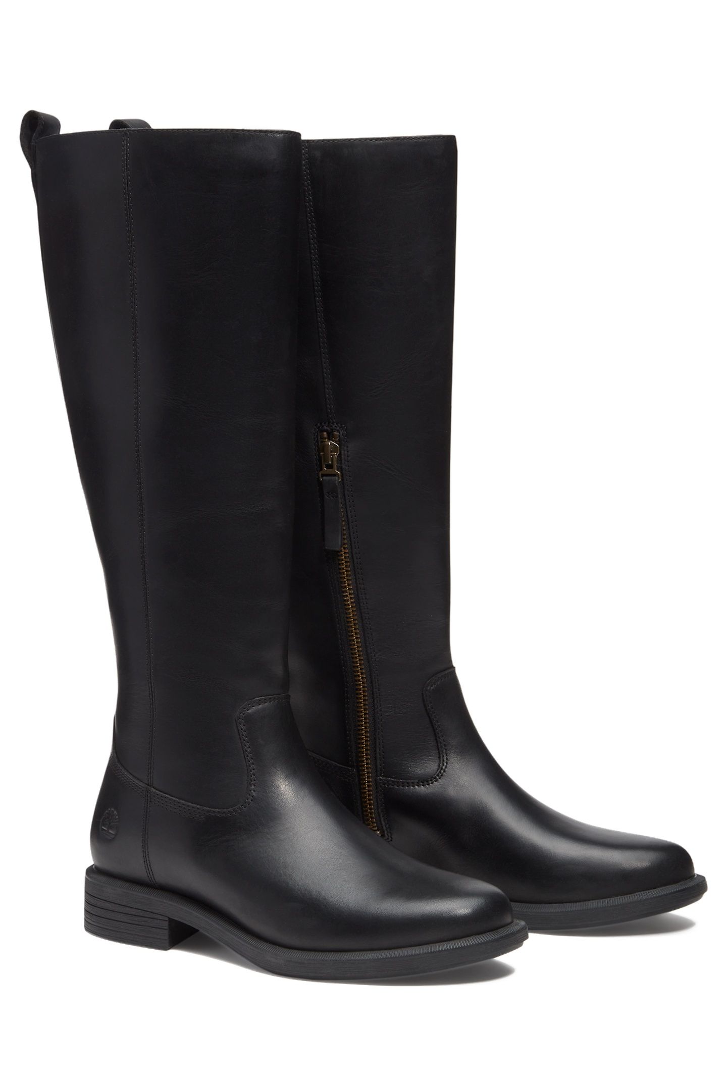 VERONA SQUARE TALL ZIP UP BOOT BLACK FULL GRAIN 3