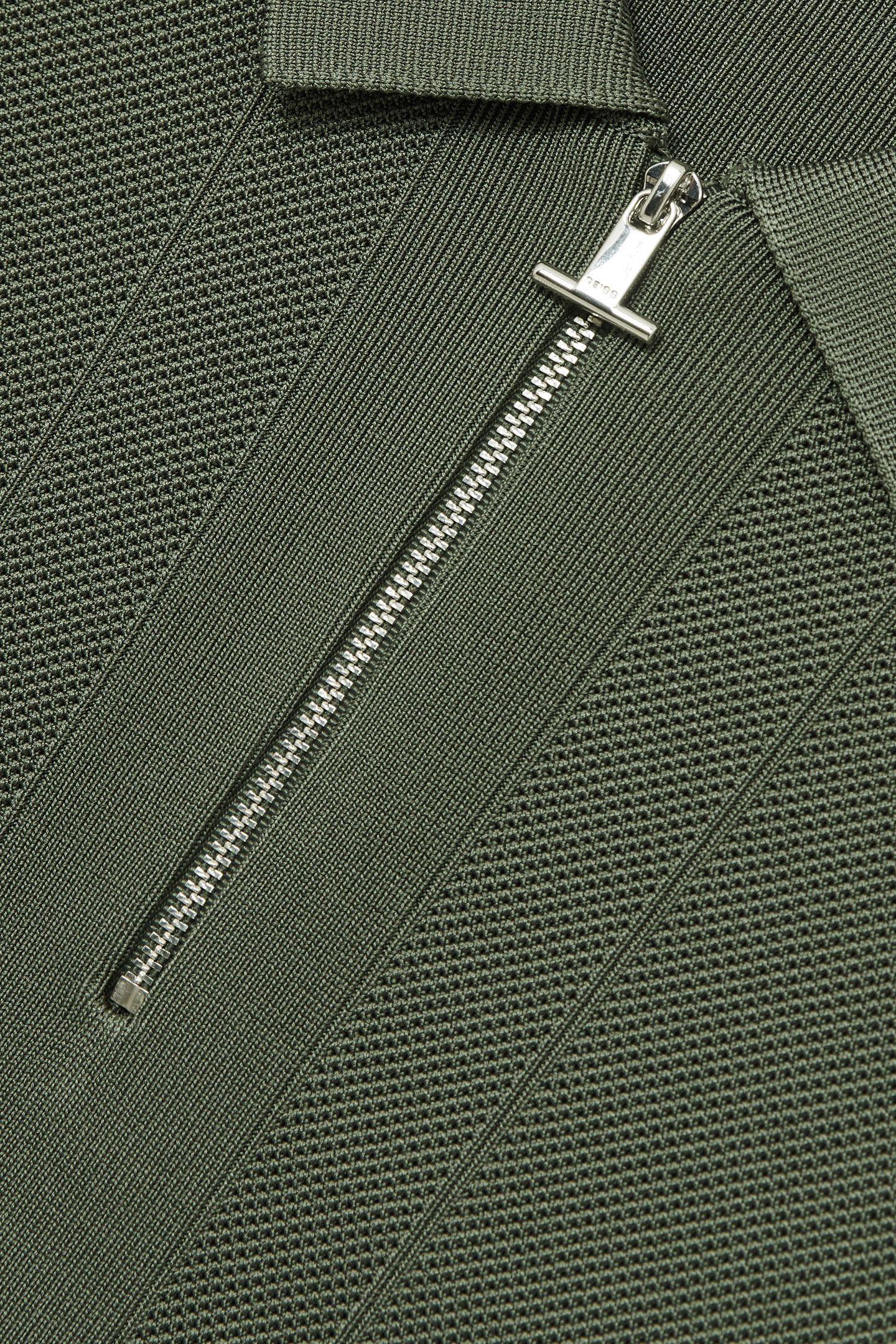 SS HALF ZIP TEXTURED KNITTED POLO HERB GREEN 4