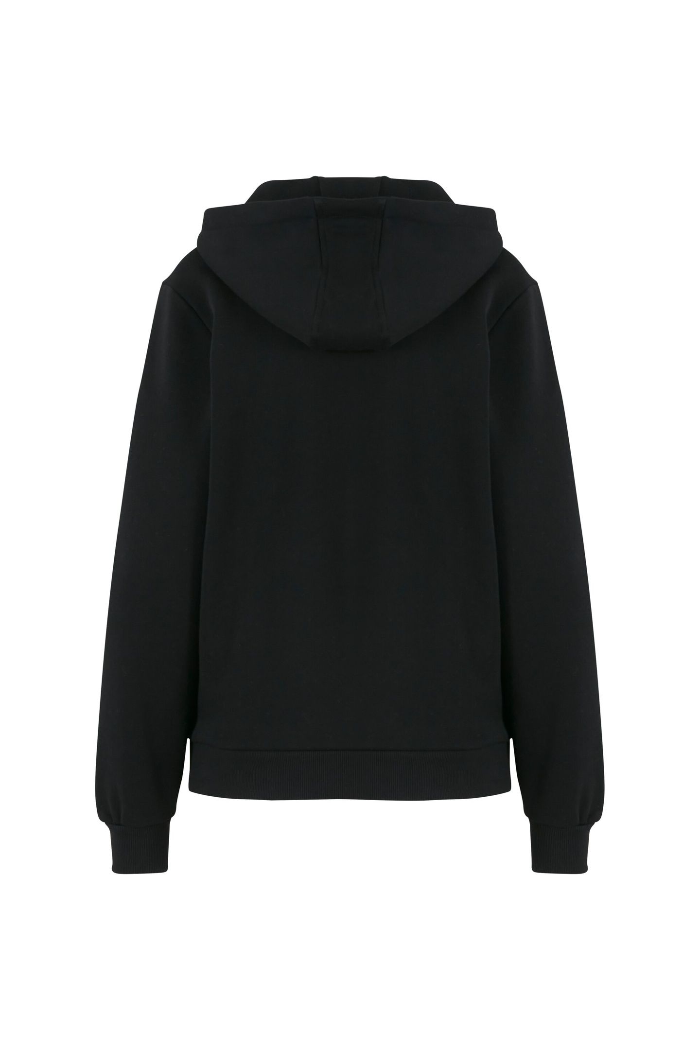 LADIES ESSENTIALS LOOSE BRUSHED FLEECE HOODY BLACK 4