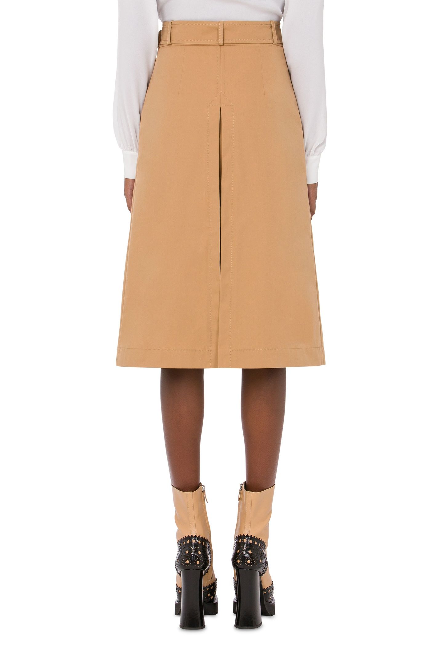 BELTED GABARDINE SKIRT BEIGE 2