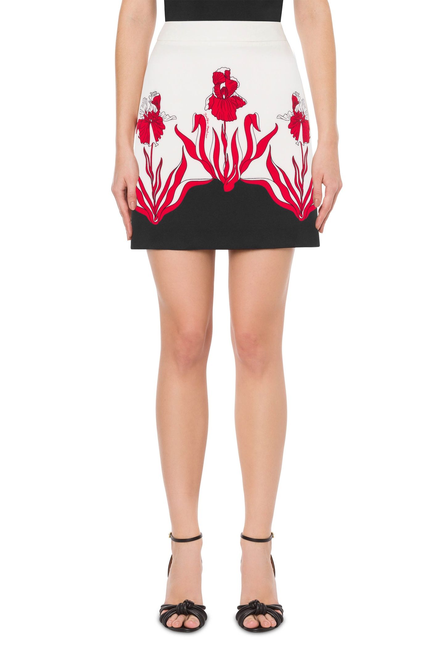 IRIS PRINT MINI SKIRT WHITE 1