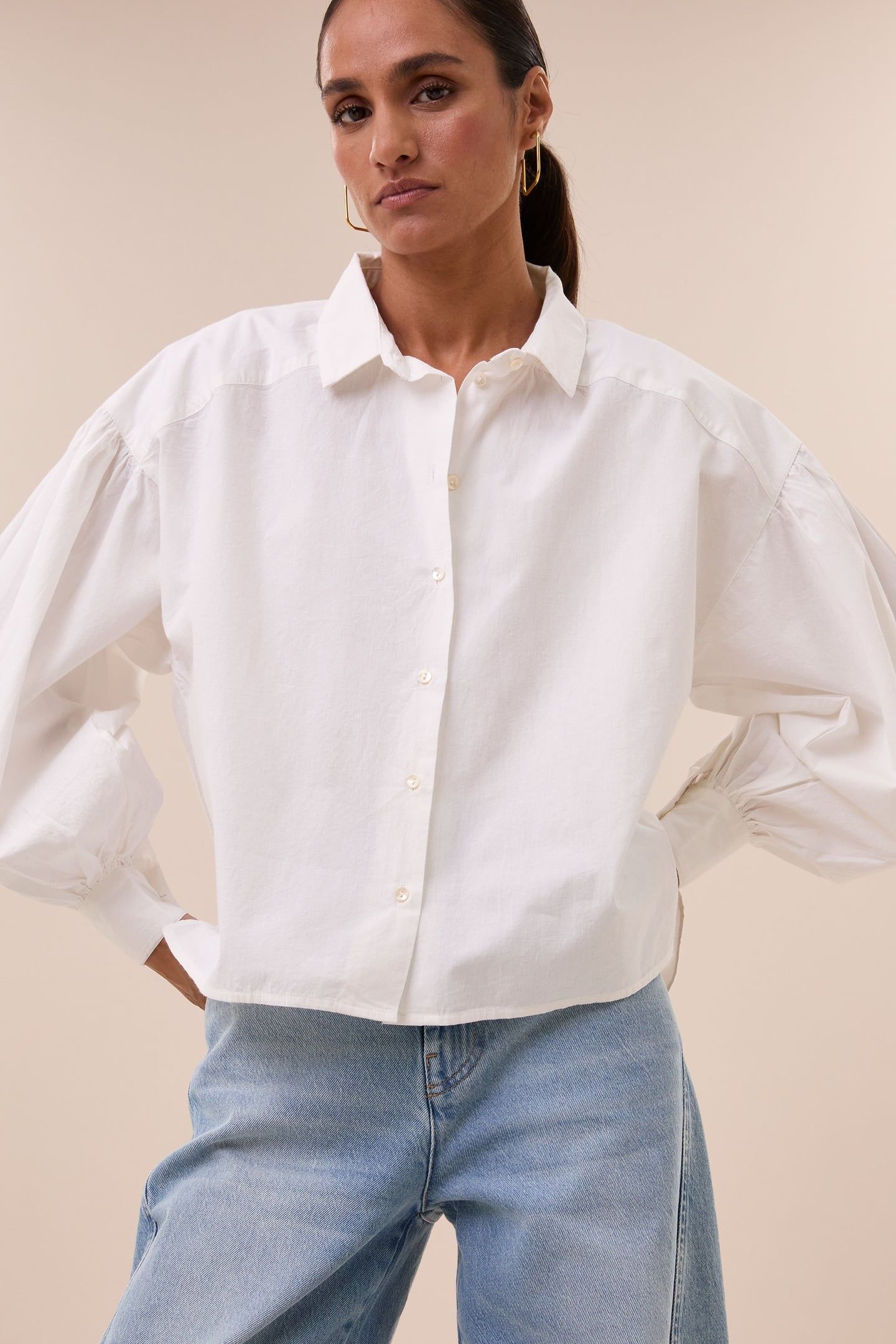 SARAH POPLIN BLOUSE WHITE 1