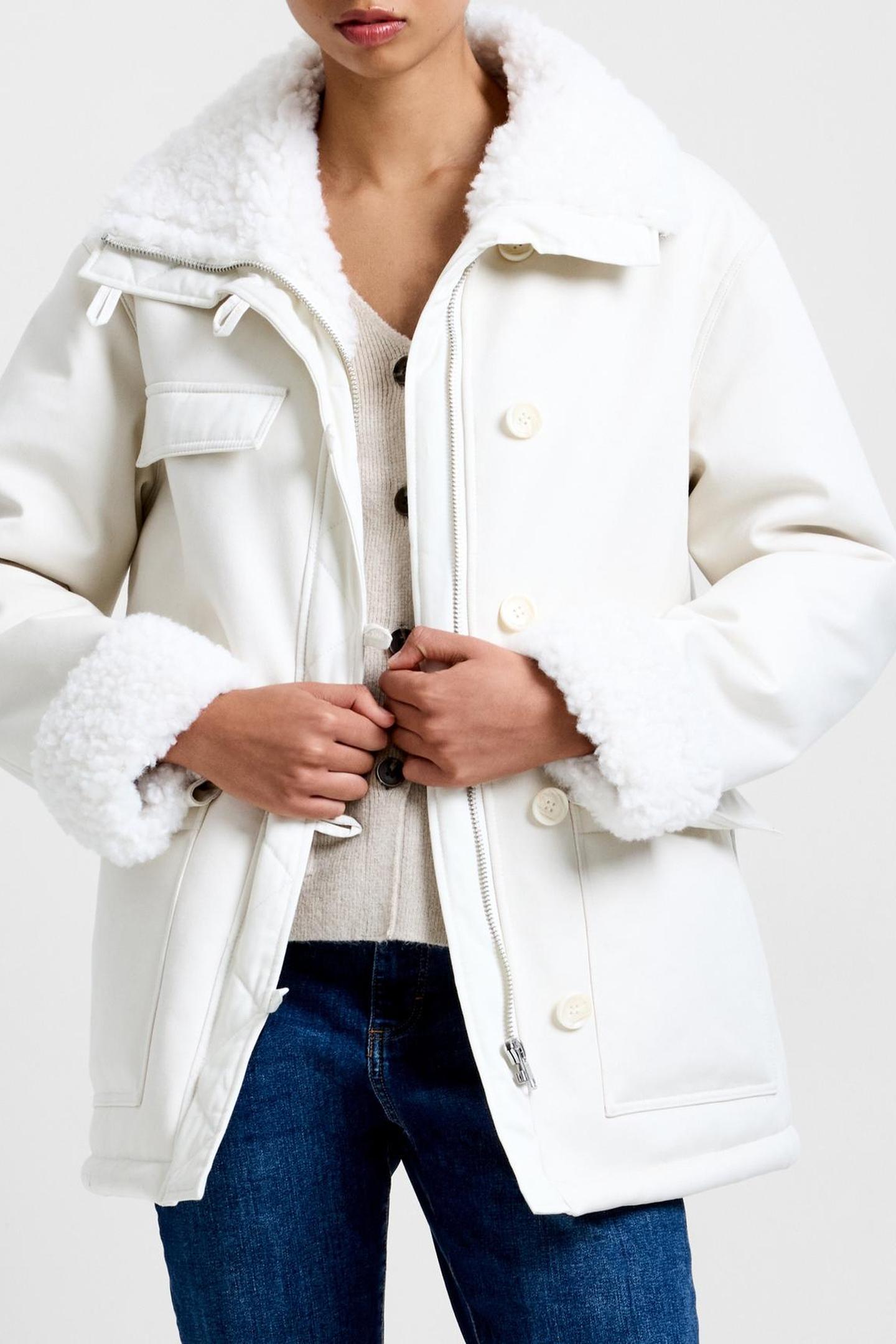 SOLISE COTTON FAUX FUR COAT ARCTIC WHITE 2