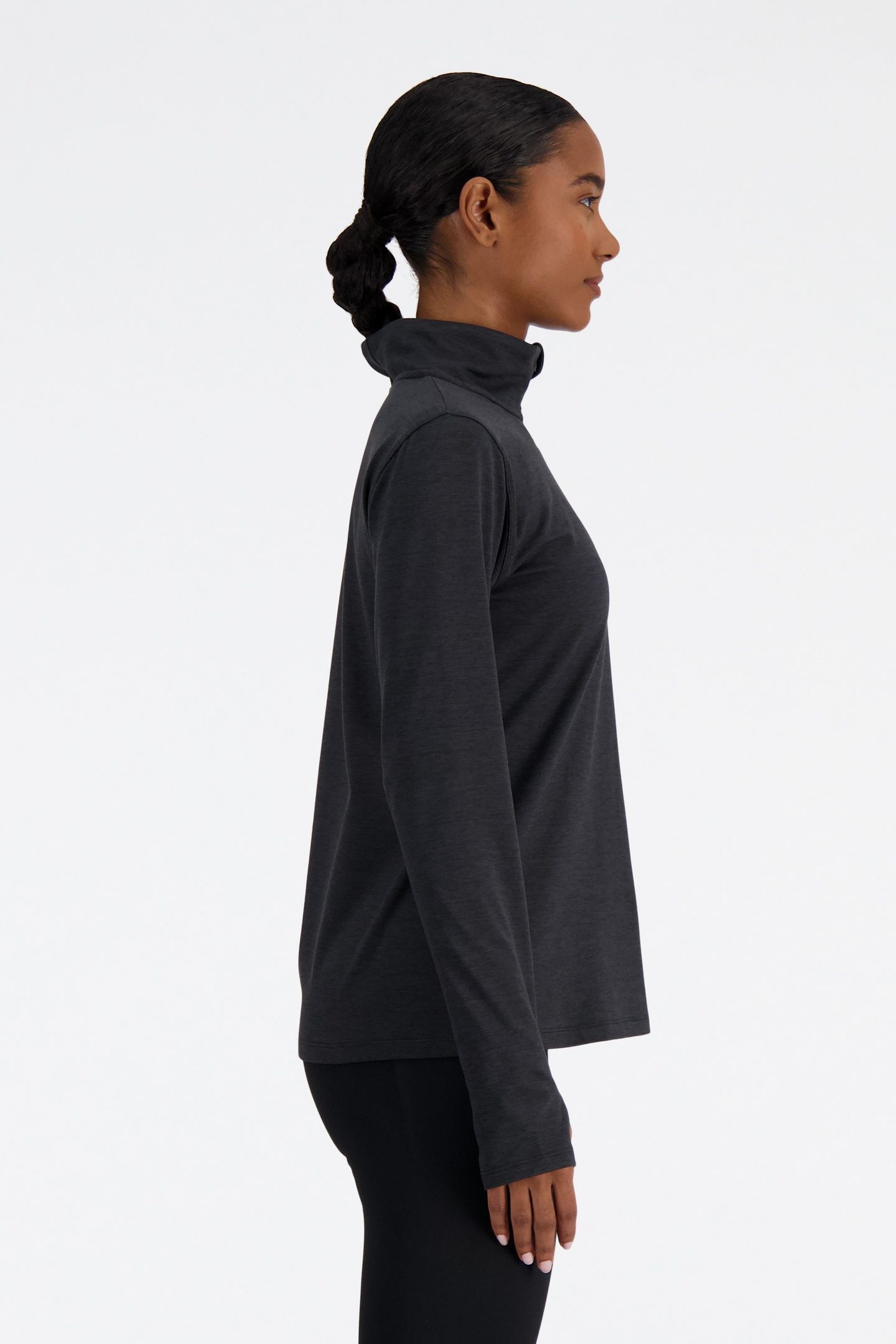 SPORT ESSENTIALS SPACE DYE 1/4 ZIP BKHEATHR 5