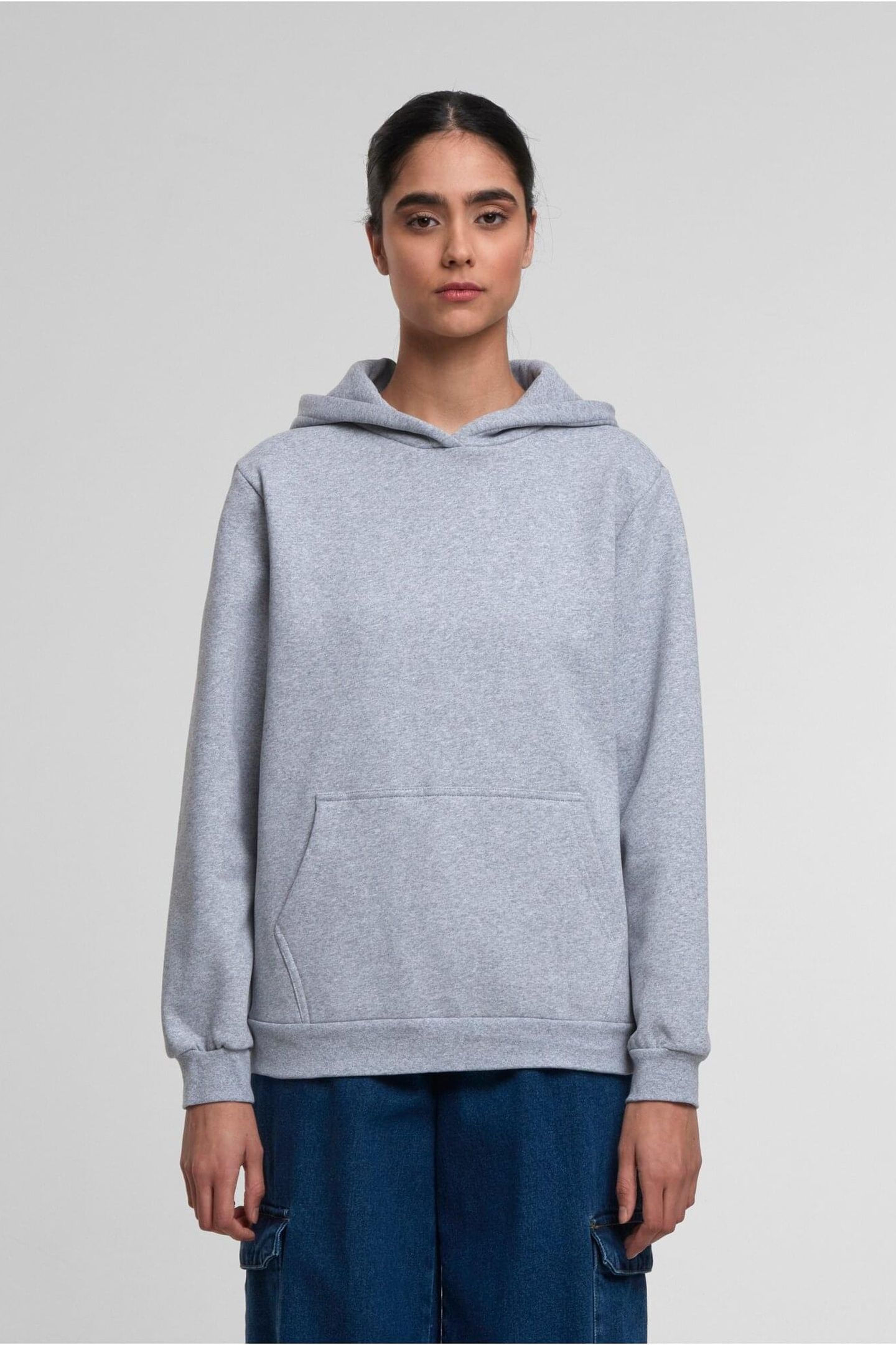 LADIES LOOSE BRUSHED FLEECE HOODY MELANGE 1
