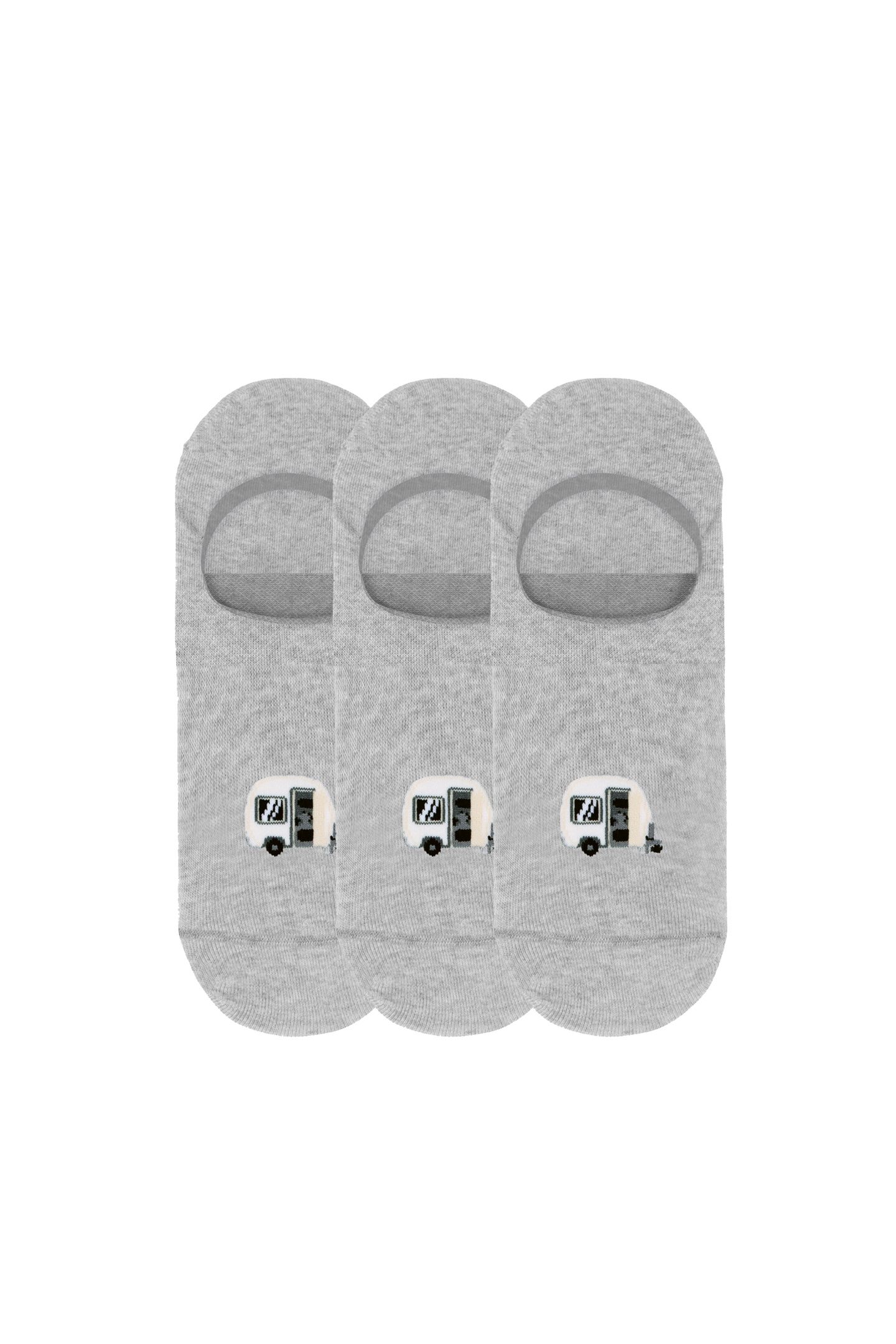 A-DAM 3-PACK CASUAL SOCKS MEL CARAVAN GREY MELANGE 1