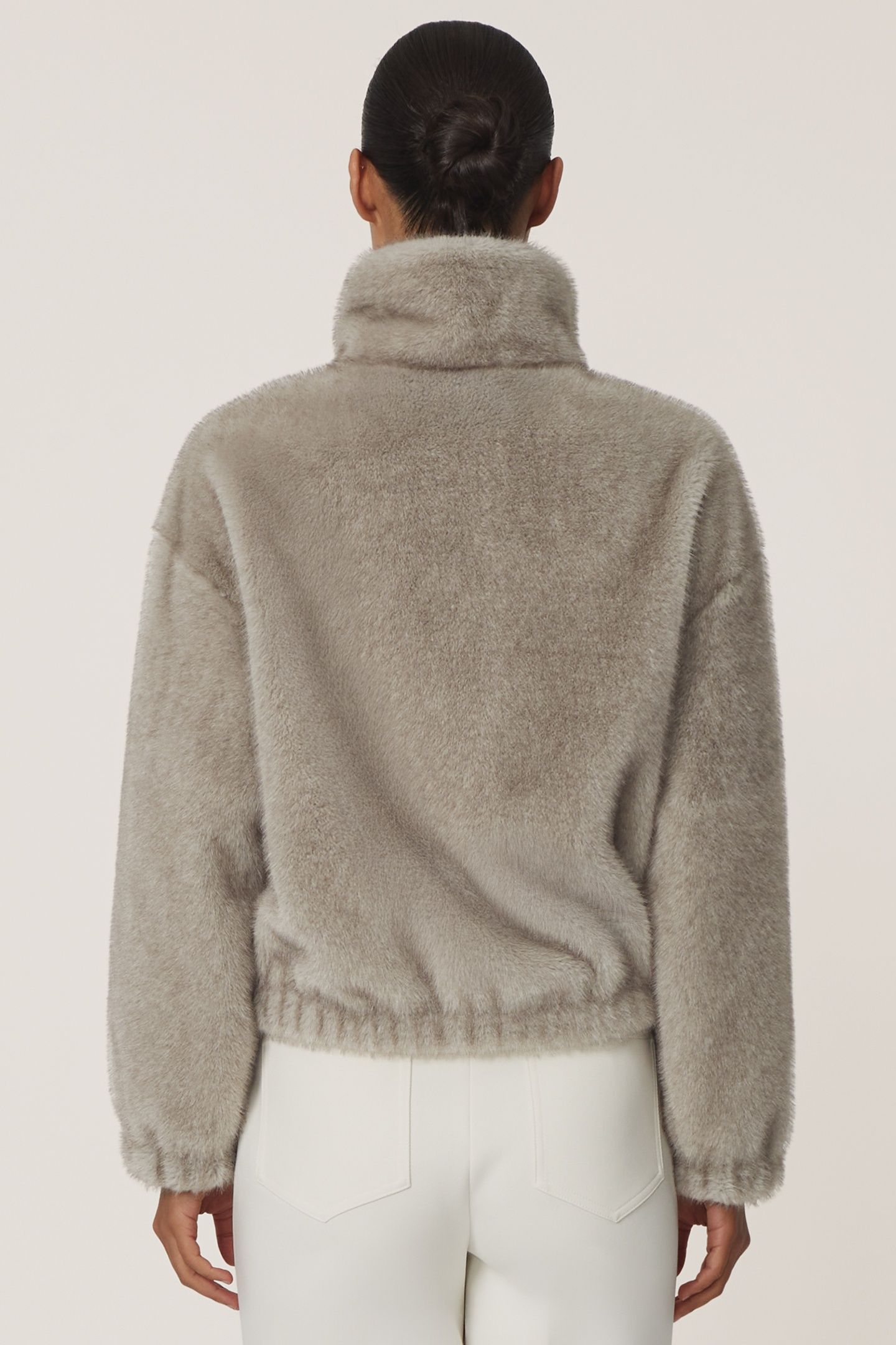 FAUX FUR CASUAL JACKET GREY 3