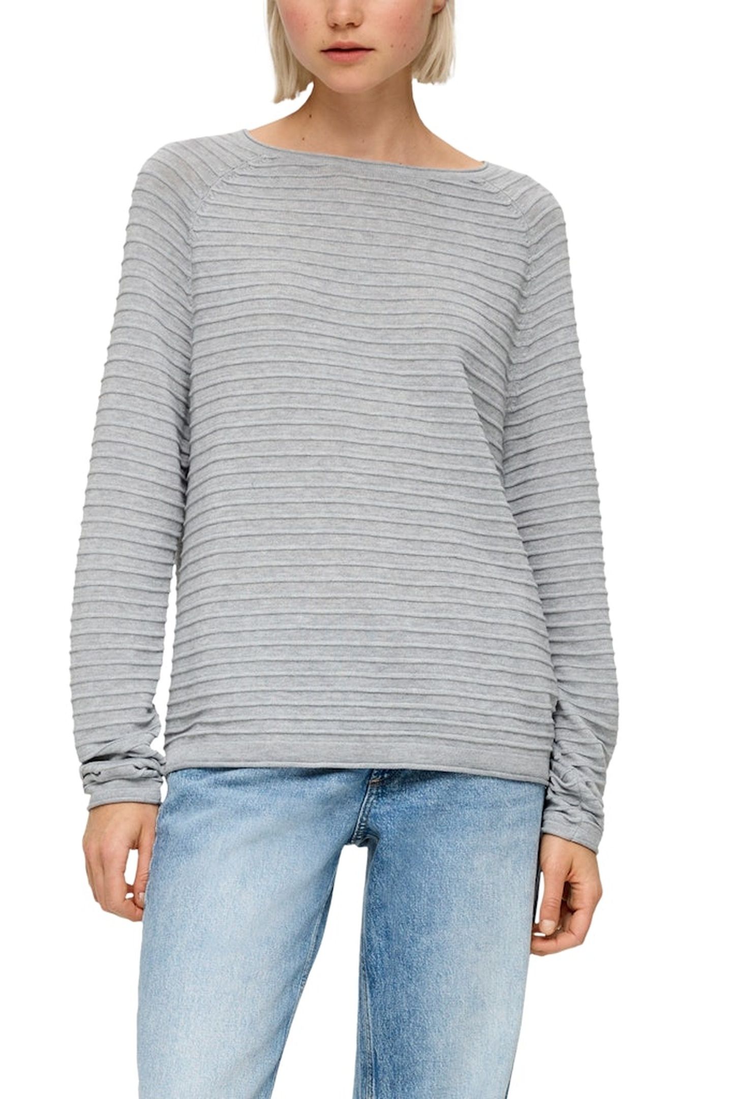 S.OLIVER-QS PULLOVER GREY/BLACK 1
