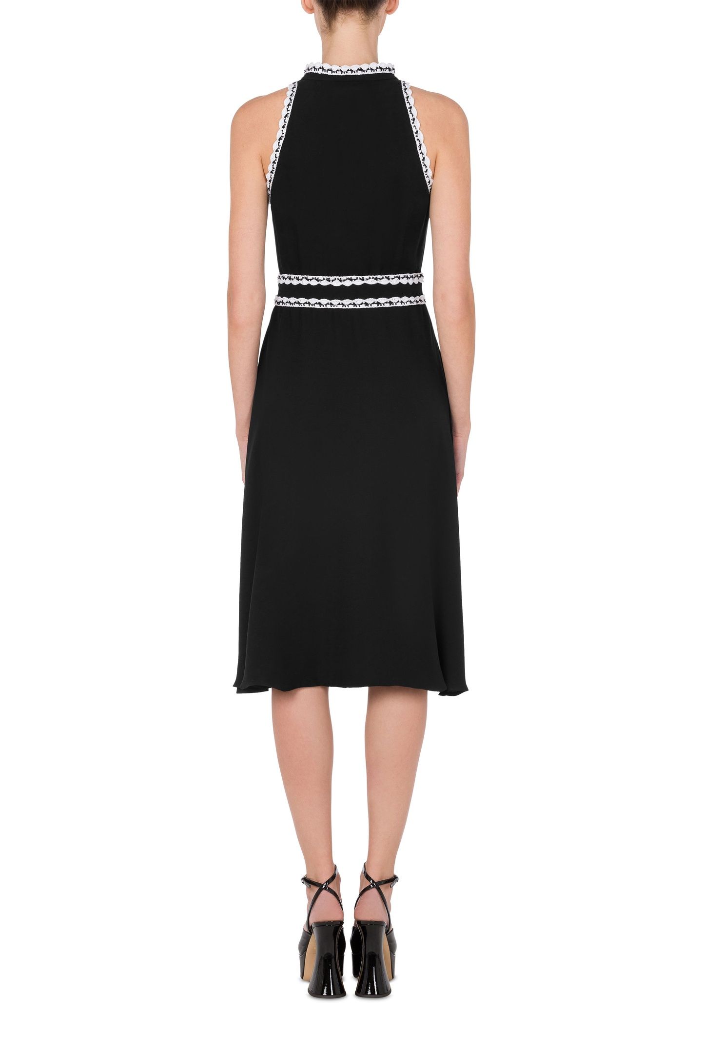CHARMEUSE DRESS CROCHET DETAILS BLACK 2