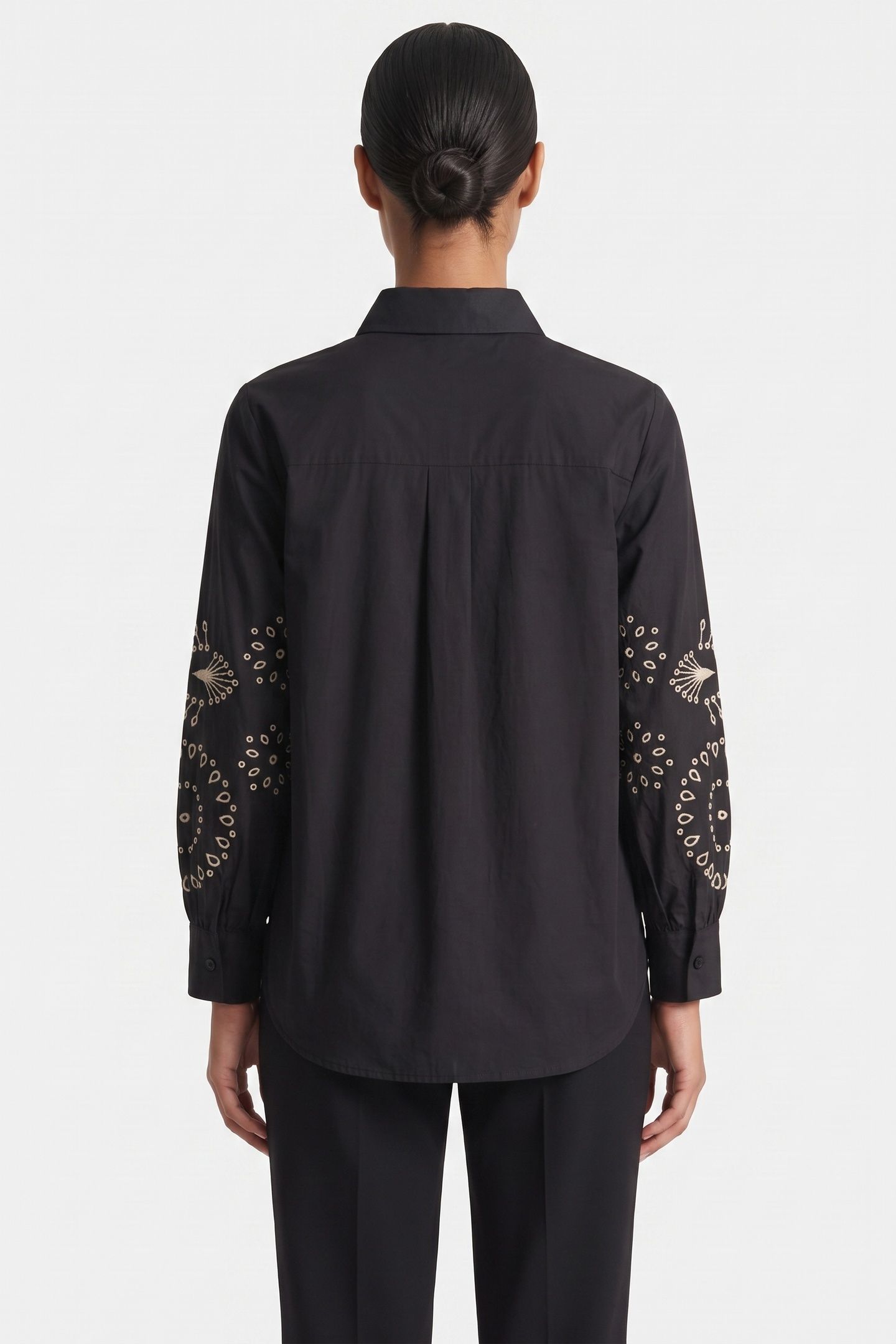 CAMBRIA COTTON EMBROIDERED TOP BLACK/CREAM 5