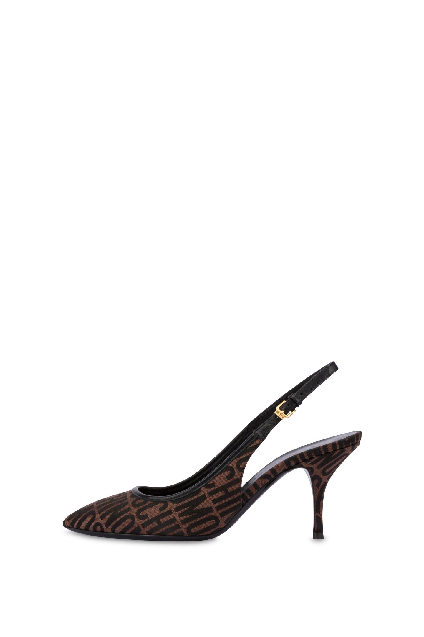 SLINGBACK IN NYLON ALLOVER LOGO BROWN 1