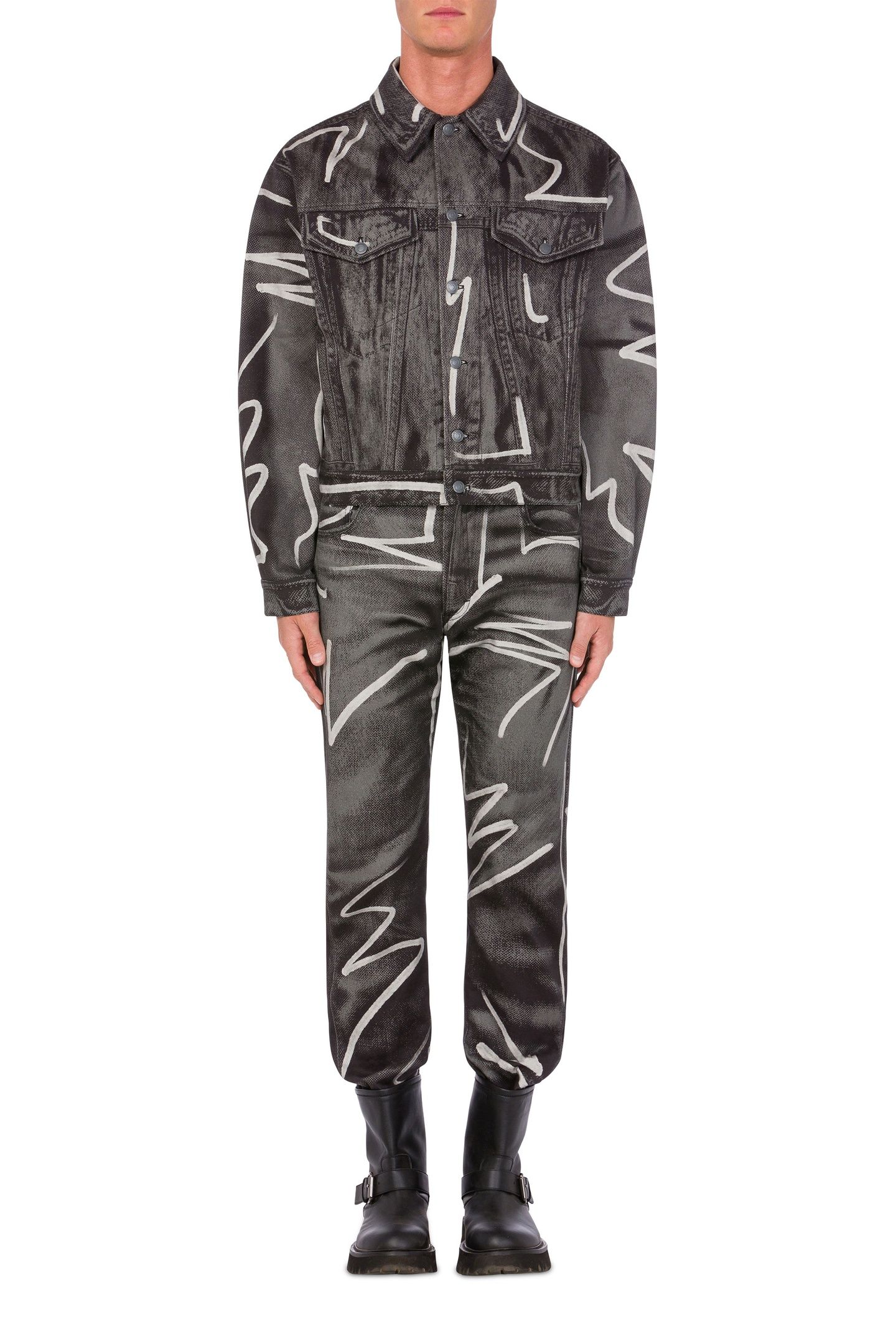 SHADOWS & SQUIGGLES COTTON BULL JACKET GREY 1