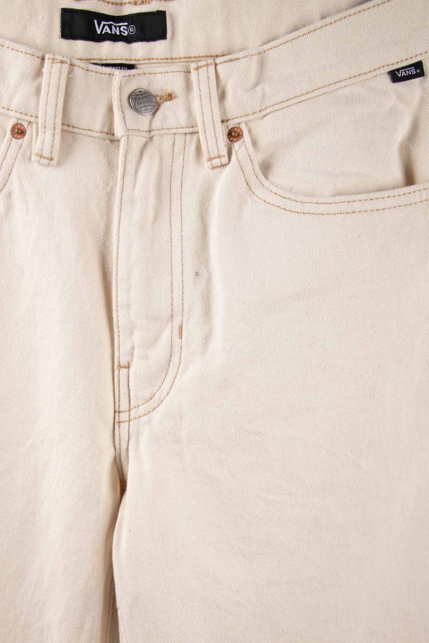 CHECK-5 LOOSE DENIM PANTS BEIGE 4