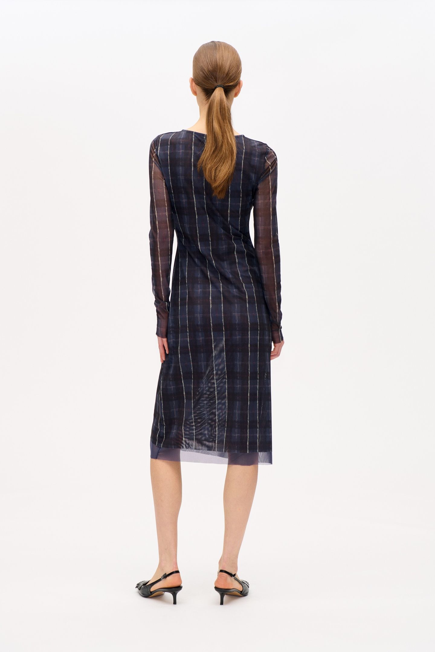 JOLANDI DRESS NAVY CHECK 2