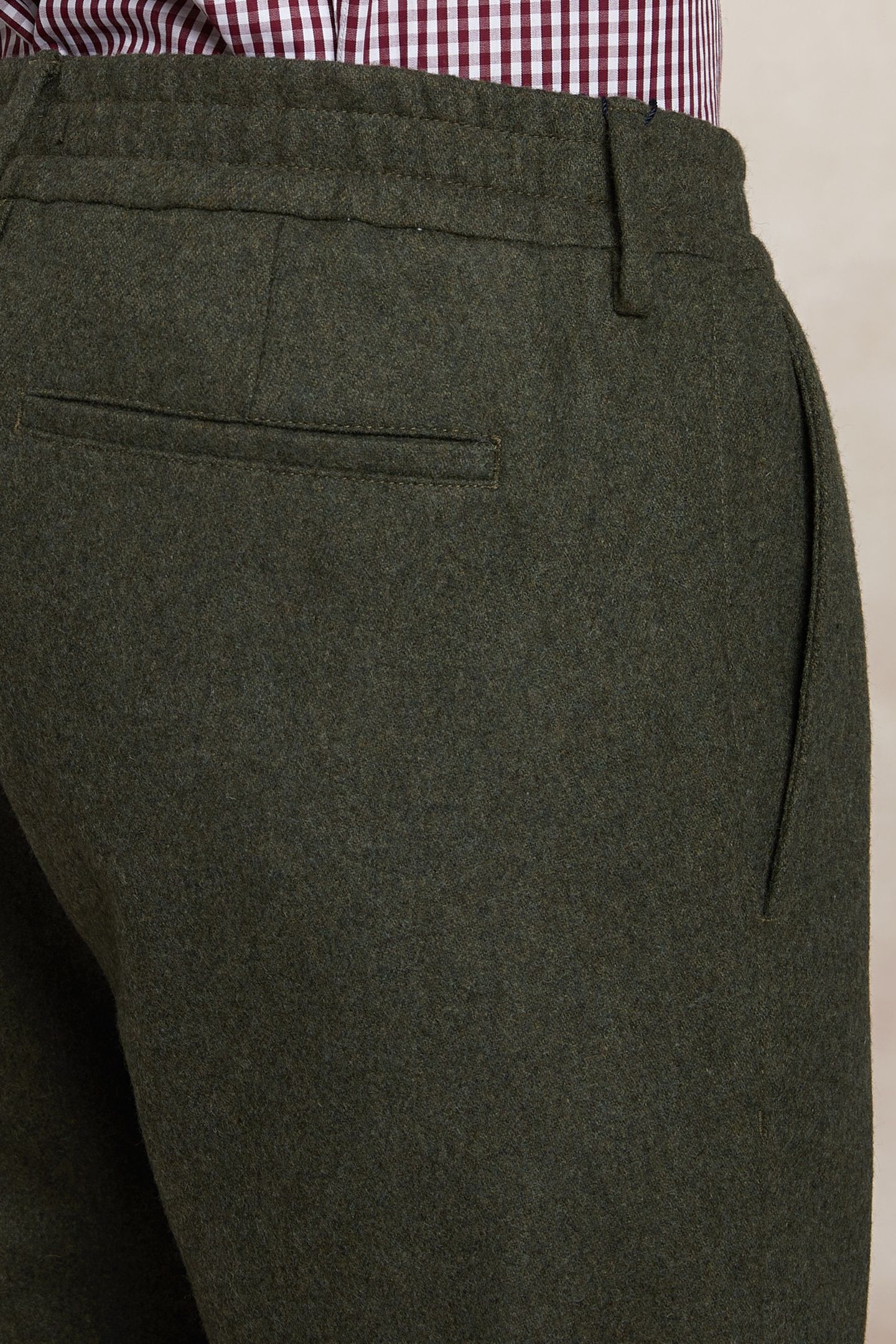 CLASSIC FLANNEL PANTS ELASTIC WAIST GREEN 4