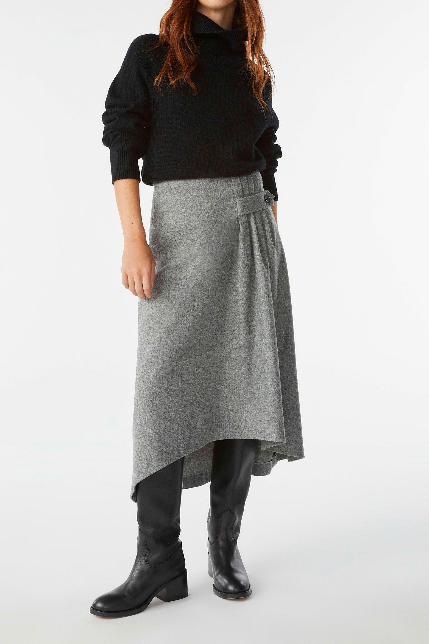 MID-LENGTH SKIRT GRIS 4