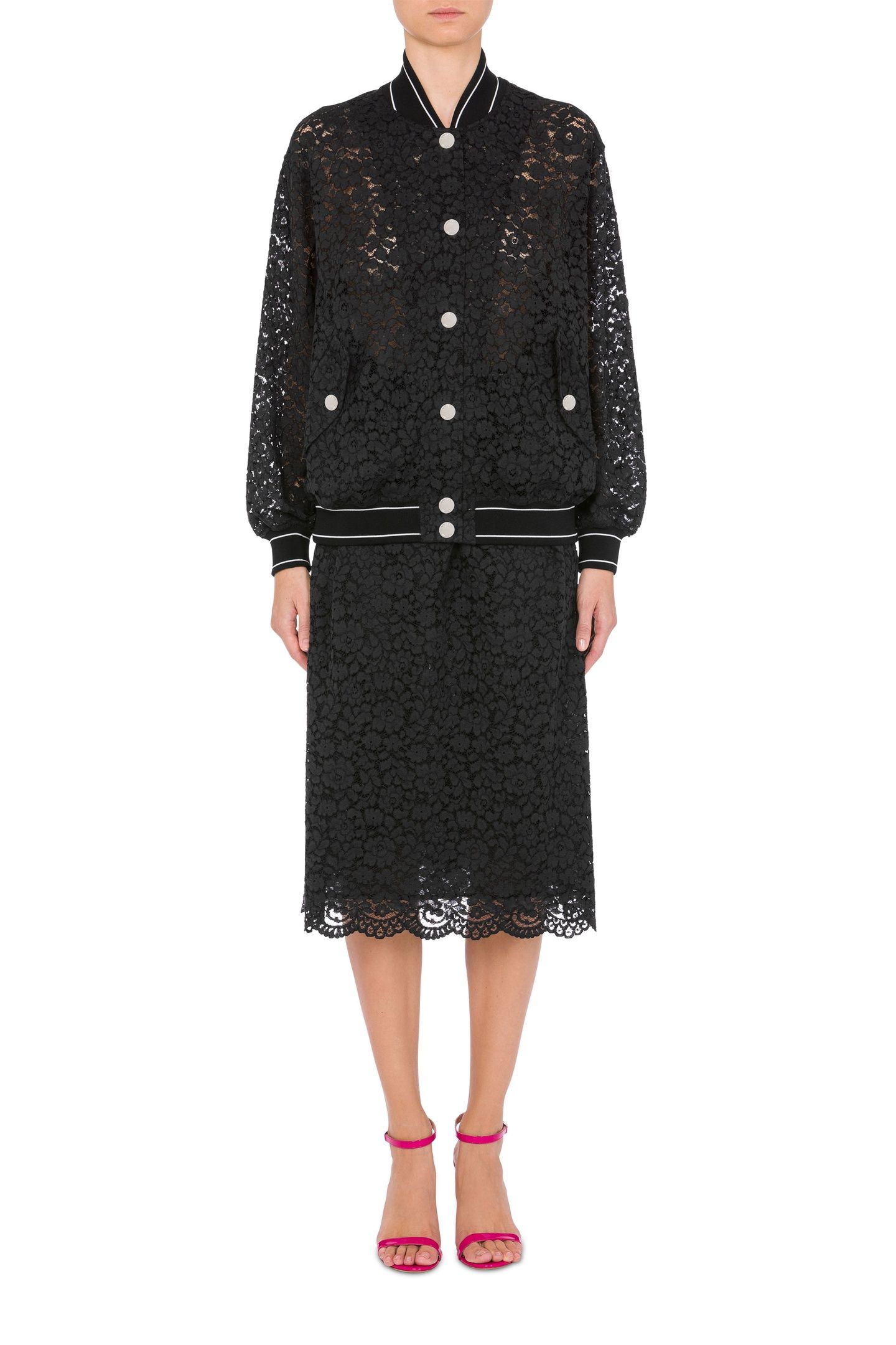 LACE BOMBER JACKET BLACK 1